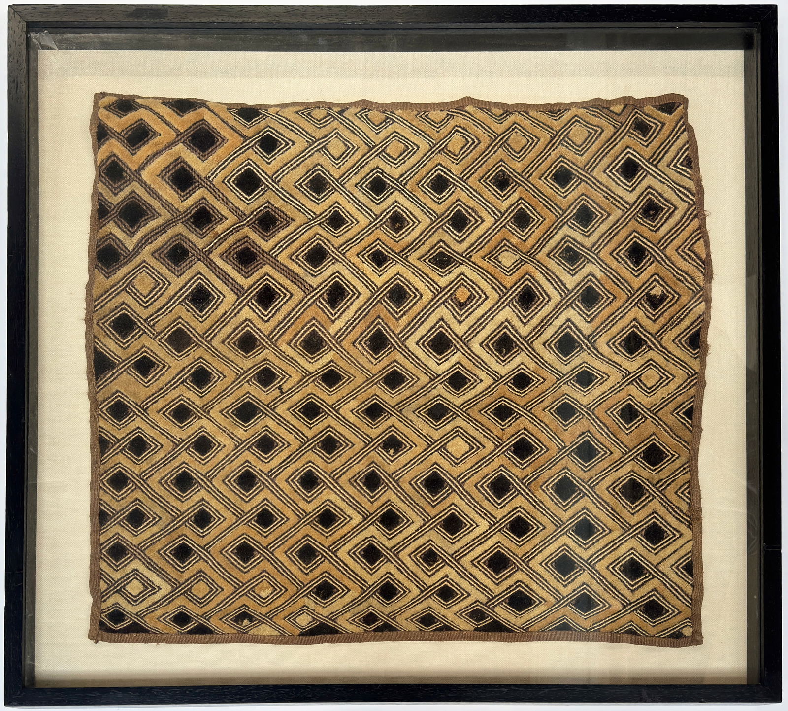 African Kuba Textile - Framed. (1 of 2)