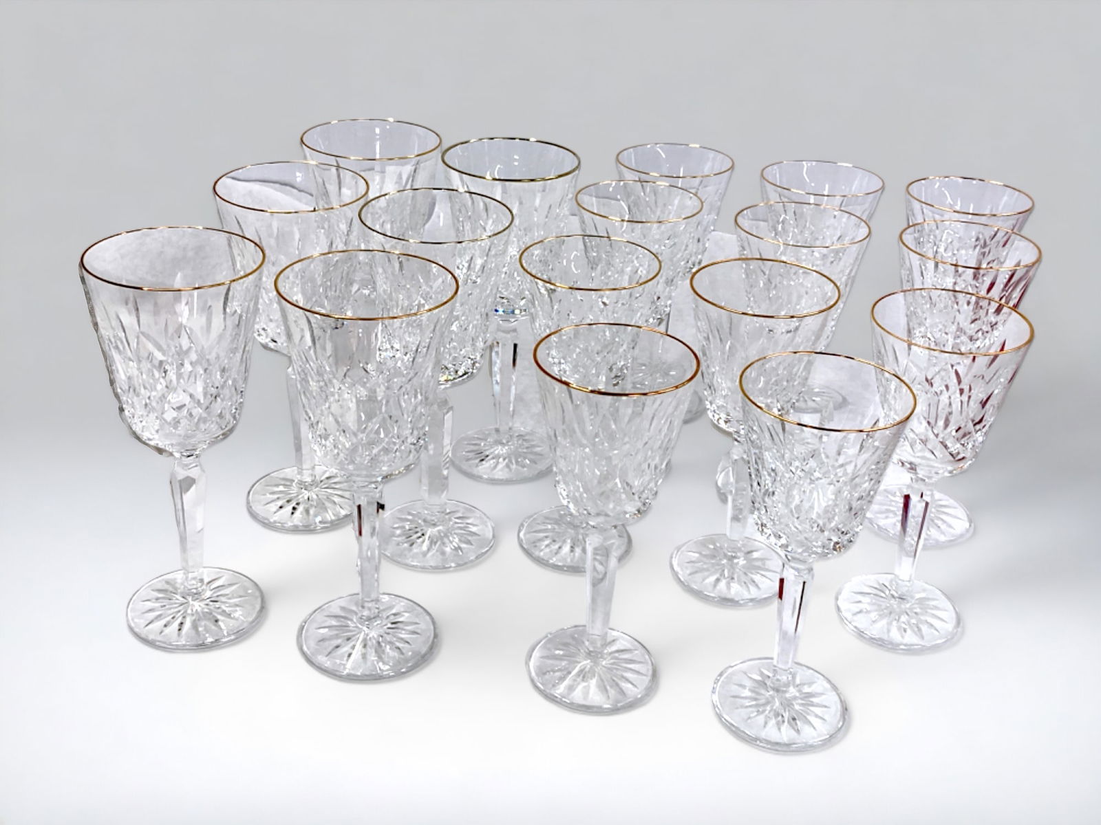 Waterford Lismore Crystal Gild Stemmed Goblets(17) (1 of 5)