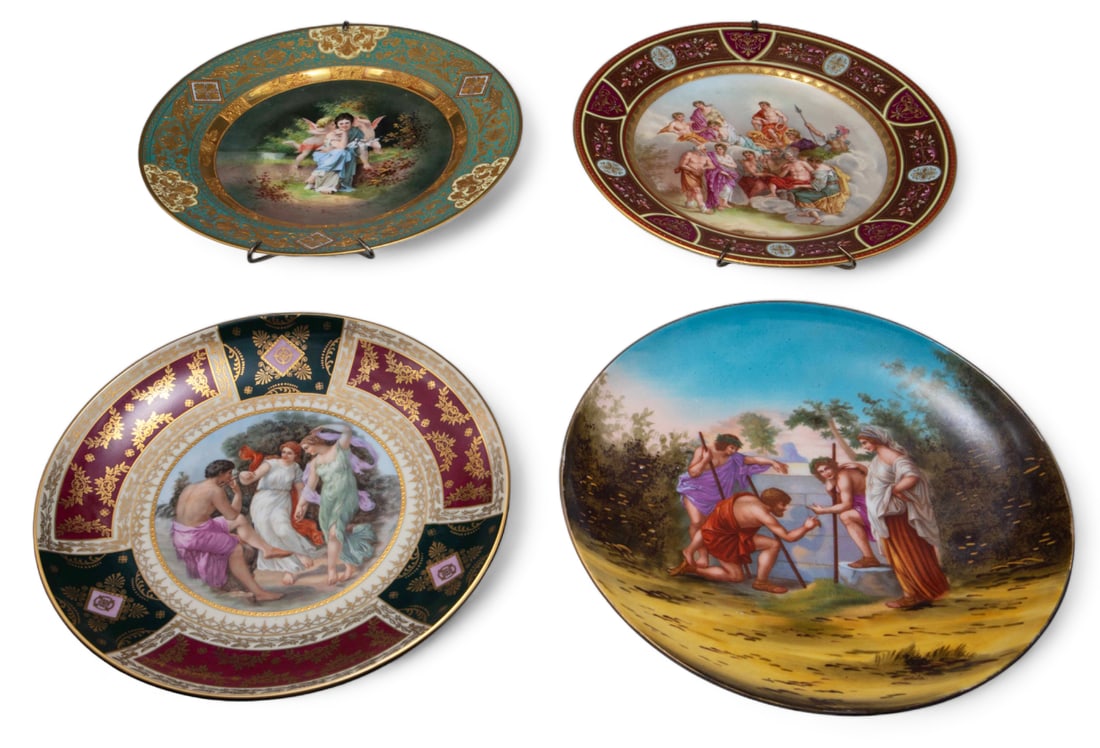 Lot of 4 Austrian & German Cabinet Plates. (1 of 5)