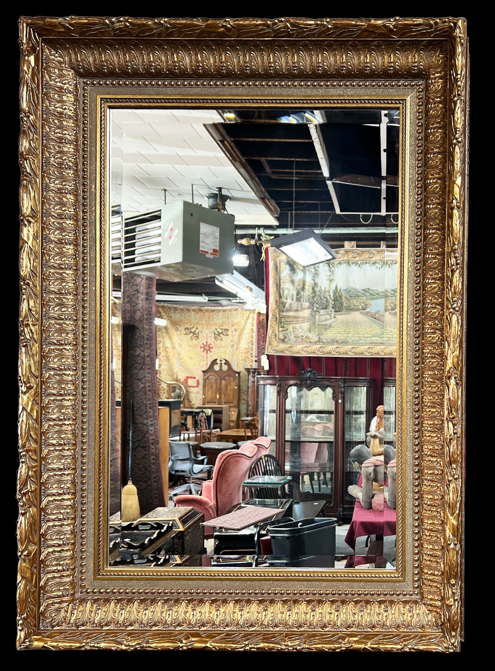 Large Carved Gilded Wall Mirror. (1 of 2)
