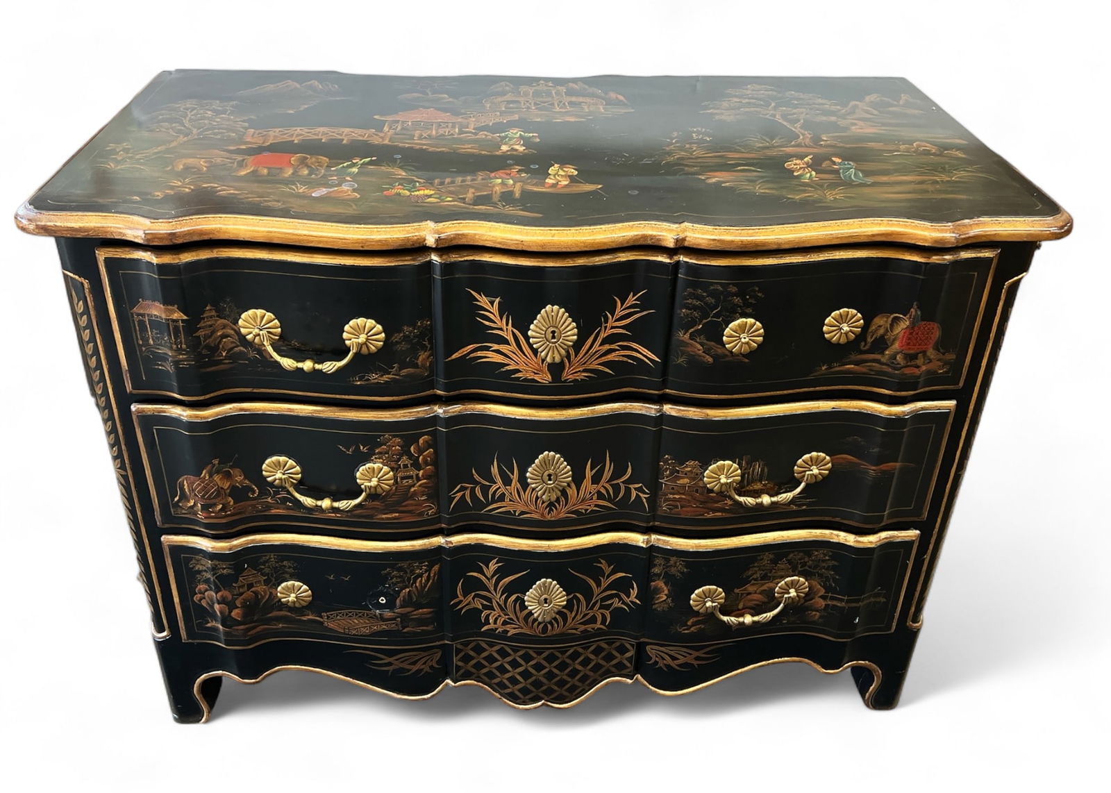 Kitsch Asian Style Painted Chest of Drawers. (1 of 3)