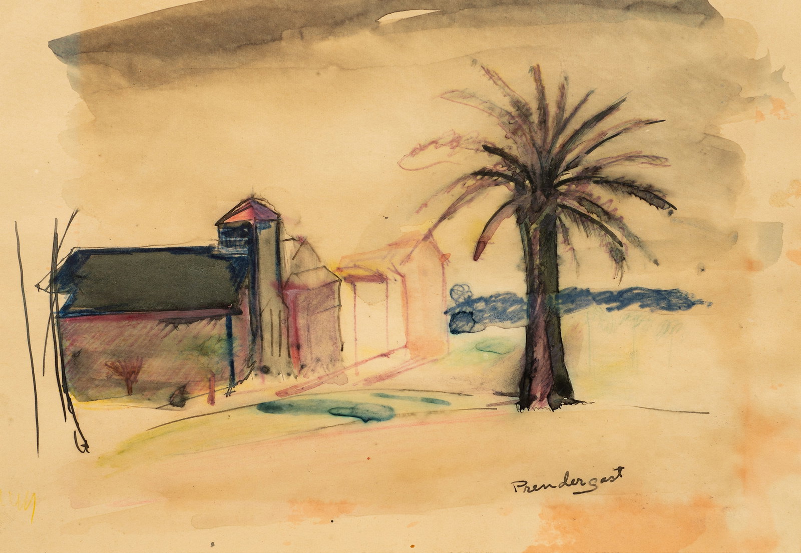 Landscape Watercolor, Charles Prendergast Attr. (1 of 8)