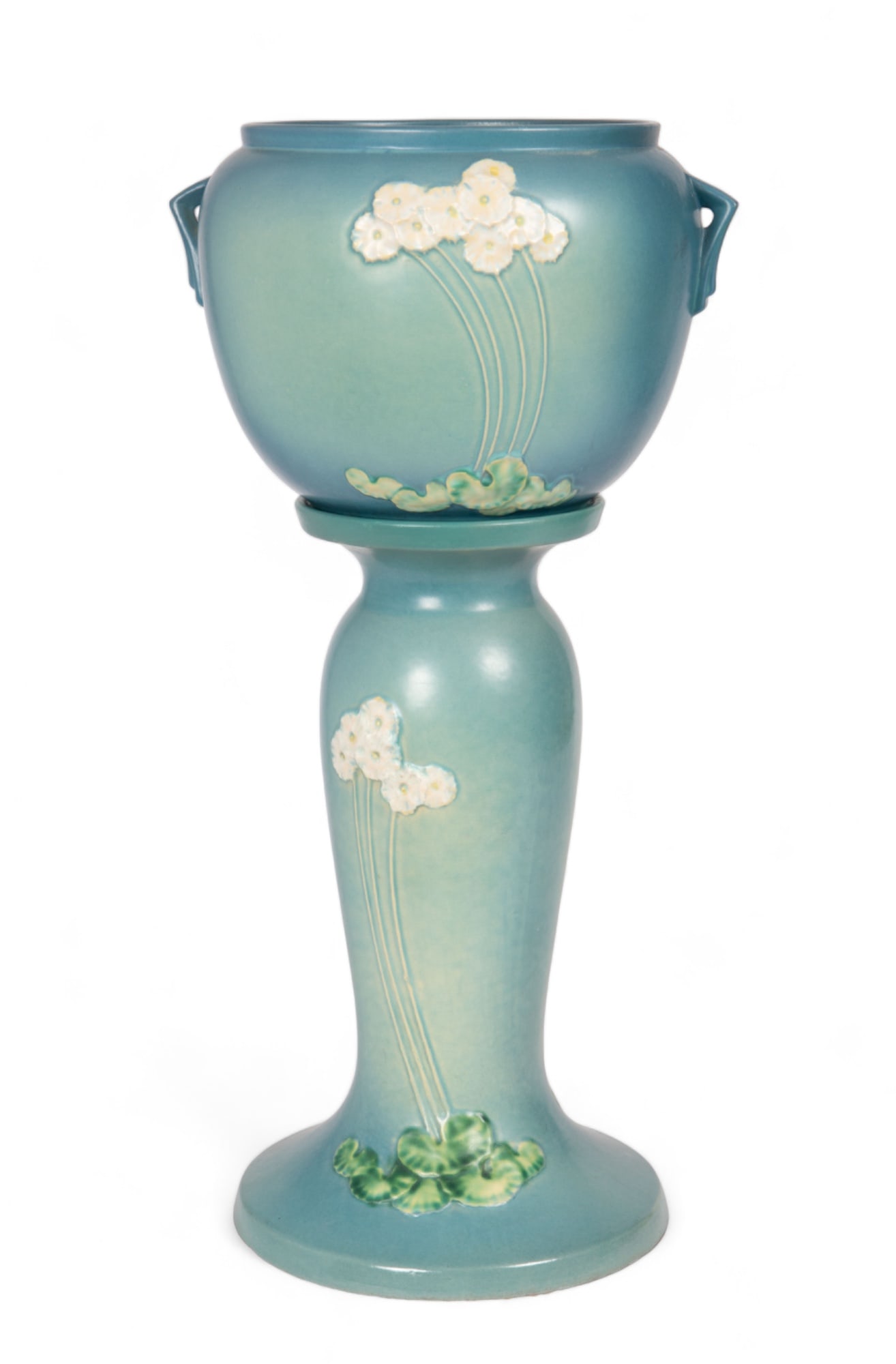 Roseville Pottery 634-8 Jardiniere w/ Pedestal. (1 of 8)
