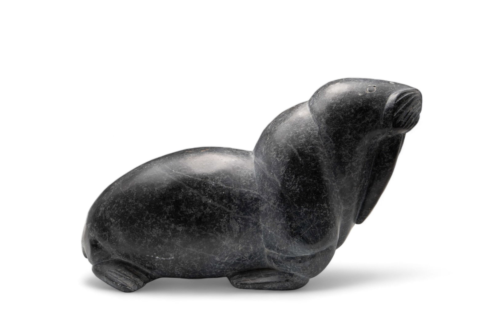 18" Carved Inuit Sculpture of Walrus. (1 of 4)