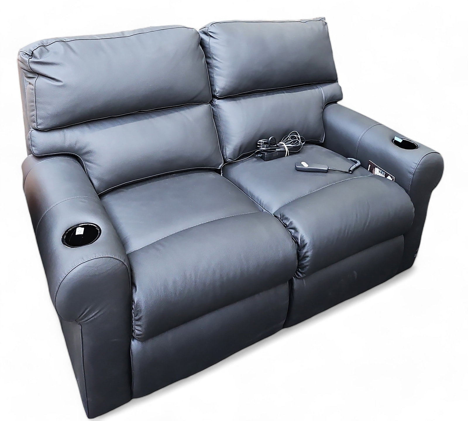 Brookhaven Black Leather Reclining Sofa / Loveseat (1 of 1)