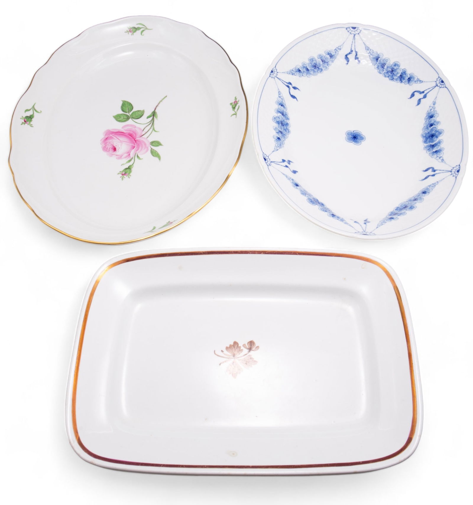 Lot of 3 Platters - Meissen Crossed Swords, etc. (1 of 6)