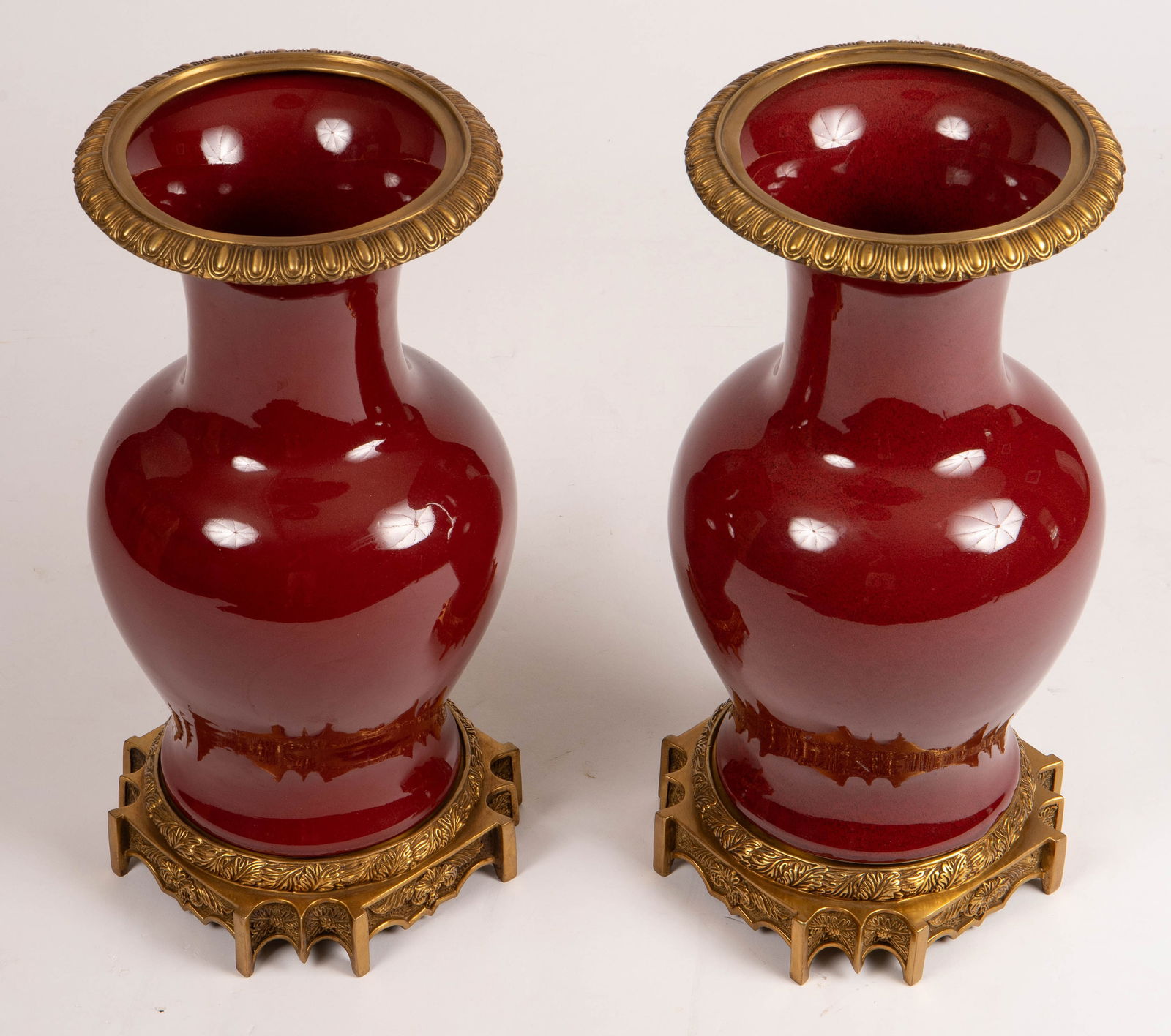 Pair of United Wilson Porcelain and Bronze Vases. (1 of 3)