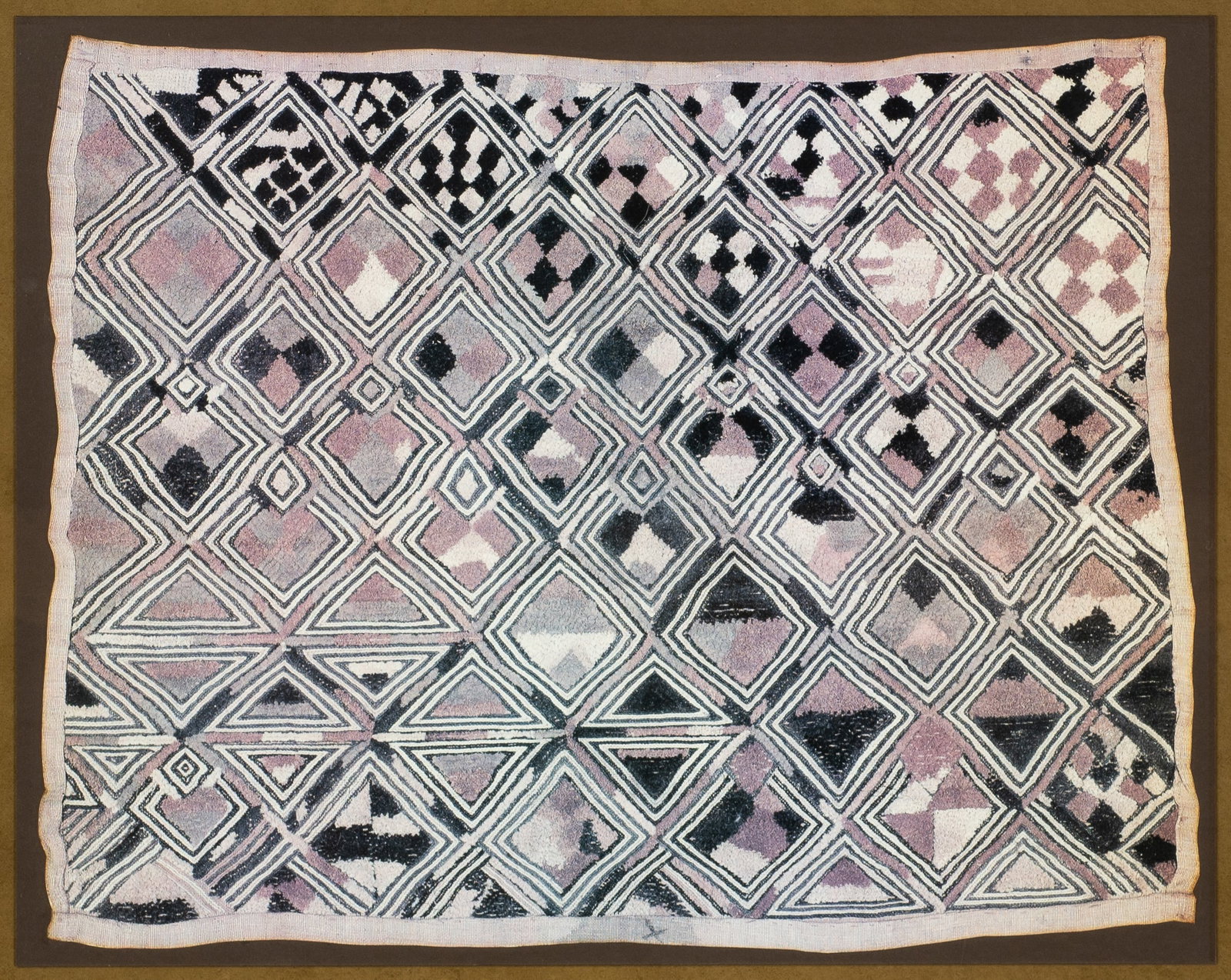 Framed Offset Print of a Kuba Textile. (1 of 4)