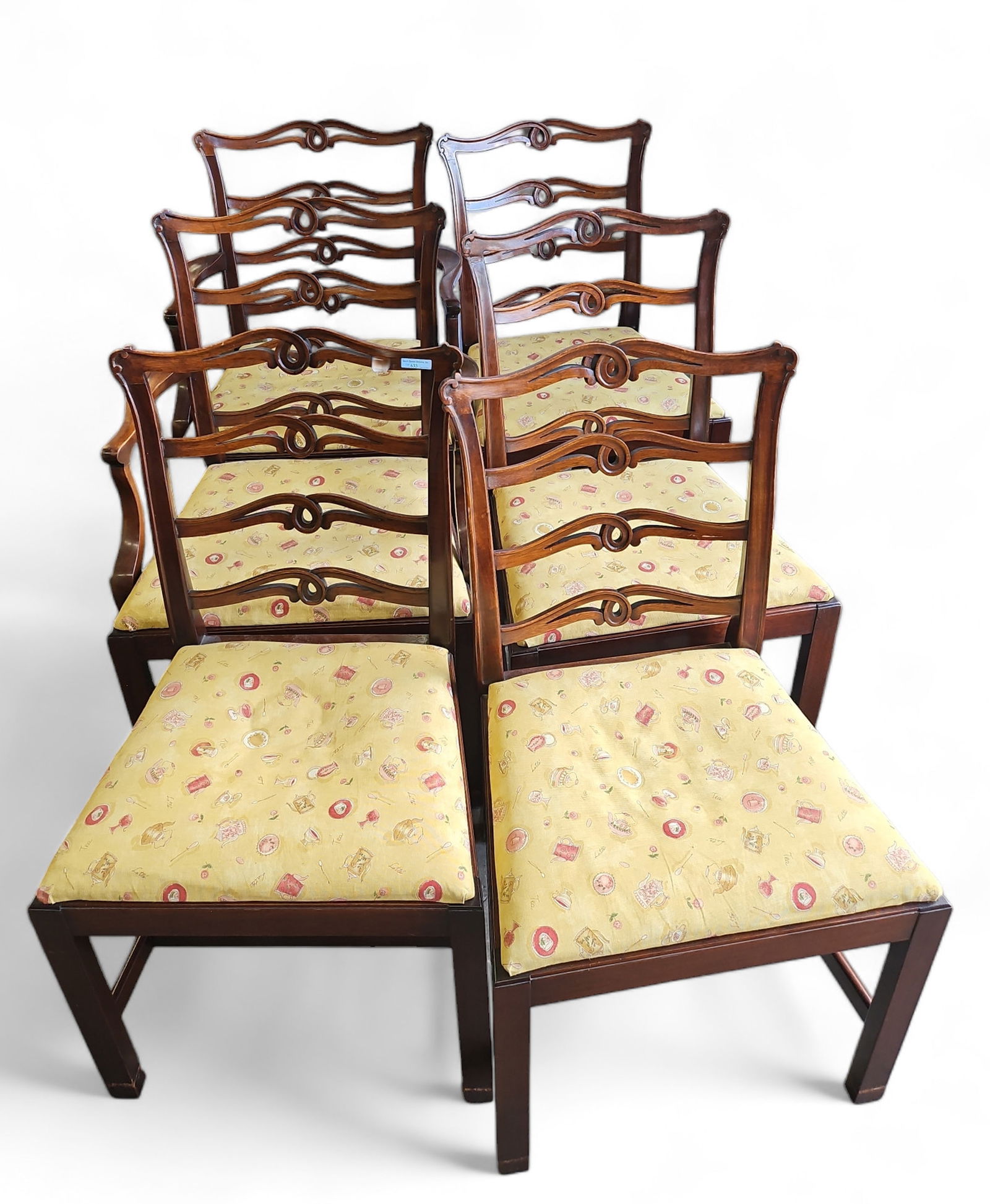Set of Six Mahogany Chippendale Style Chairs. (1 of 2)