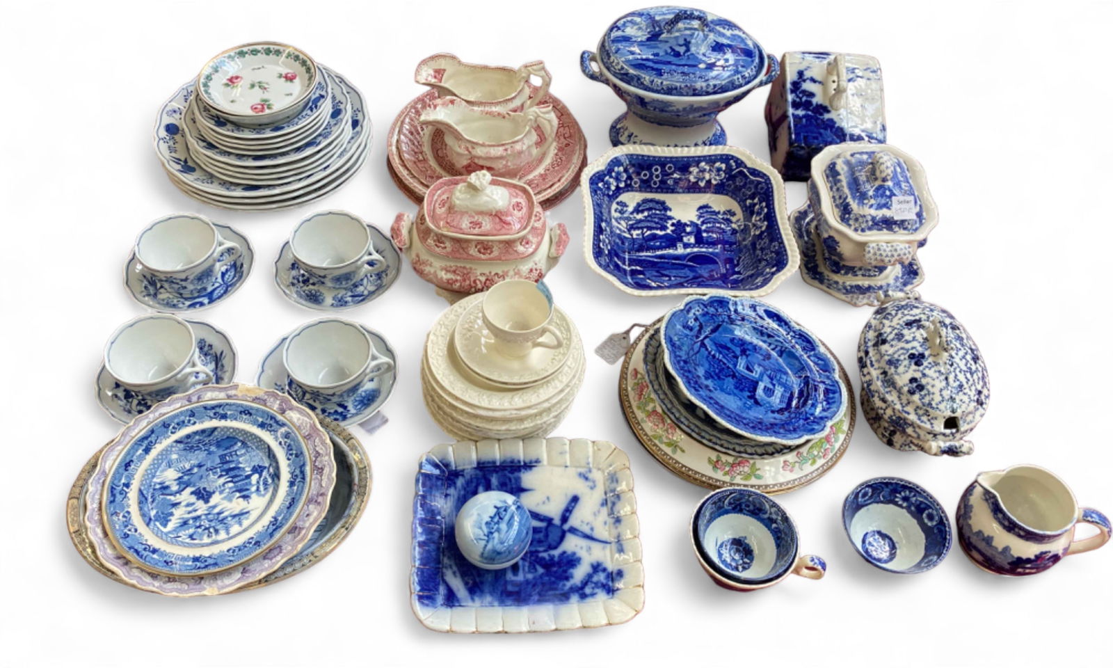 62 Pieces - Flow Blue & Transferware Dinnerware. (1 of 5)