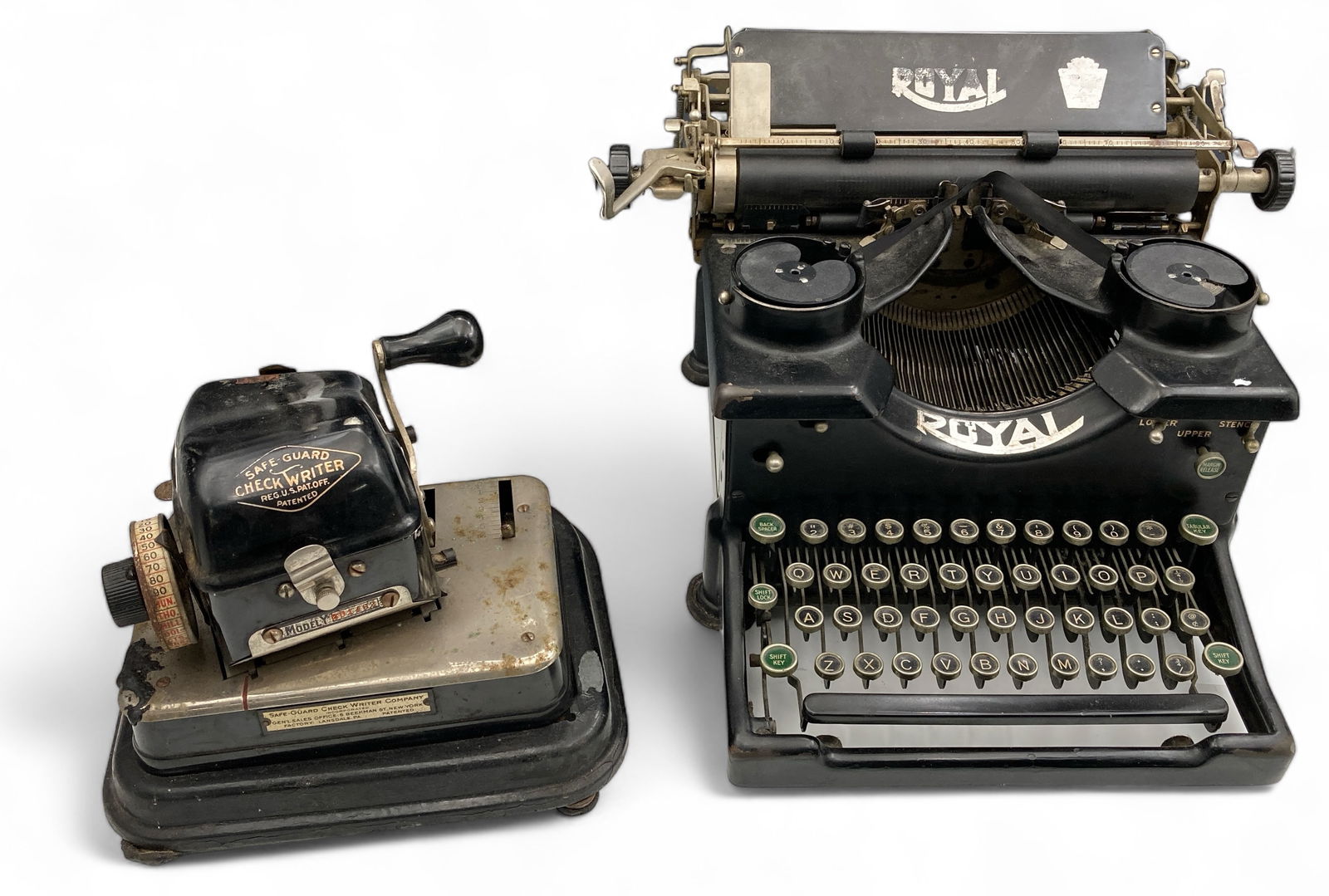 Antique Royal Typewriter & Safe-Guard Check Writer (1 of 5)