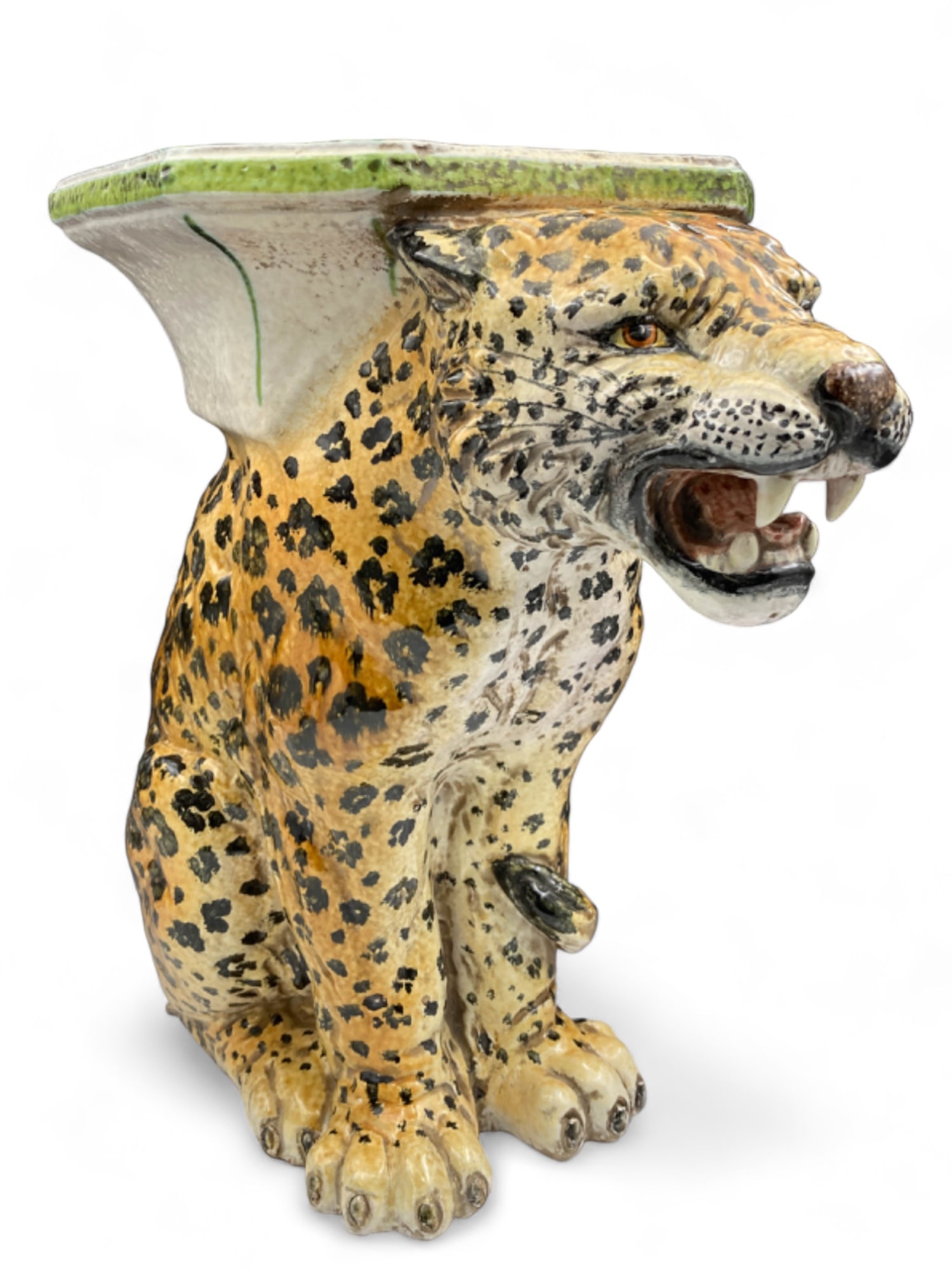 Ceramic Leopard Garden Seat or Stand. (1 of 4)