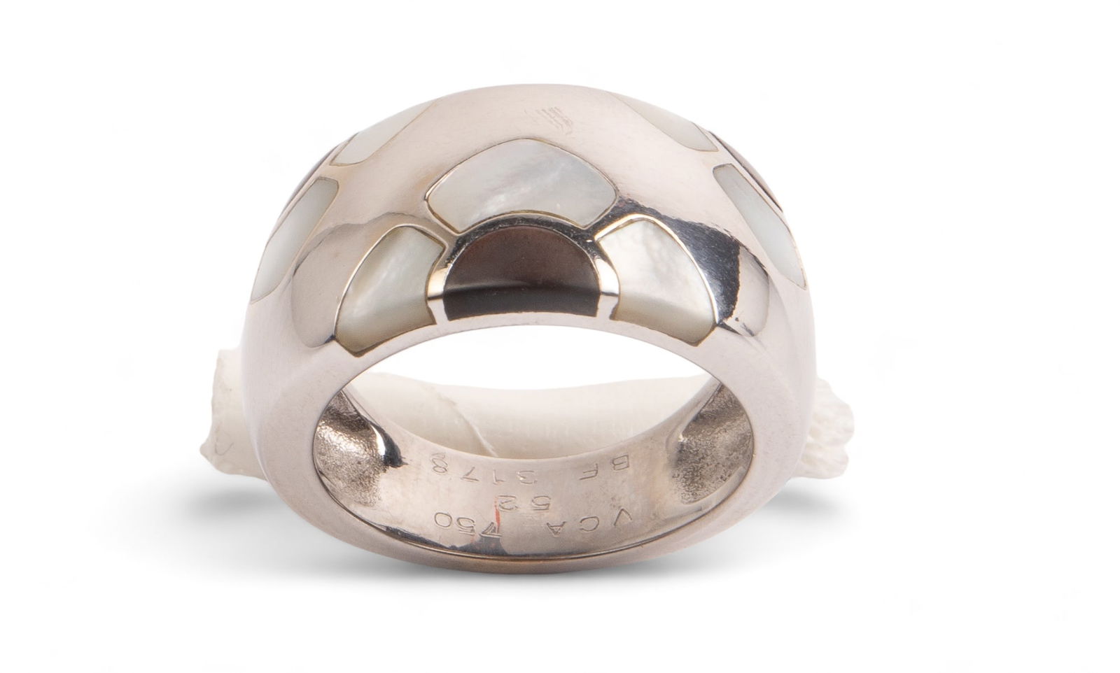 Van Cleef and Arpels 18K Gold Mother of Pearl Ring (1 of 4)