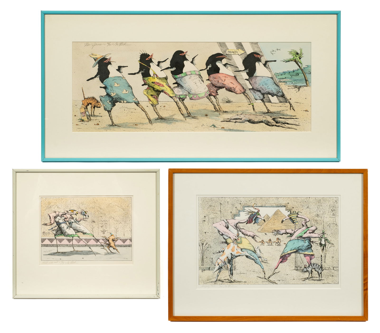 3 Pc. Lot of Color Lithographs by Bo Sterk. (1 of 19)