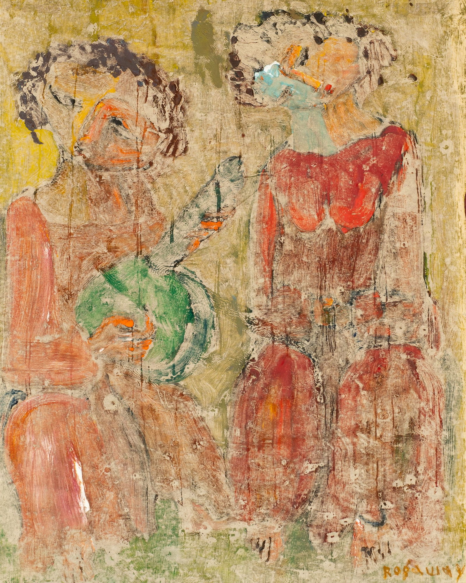 Framed Figural Painting by Alfred Rogoway. (1 of 7)