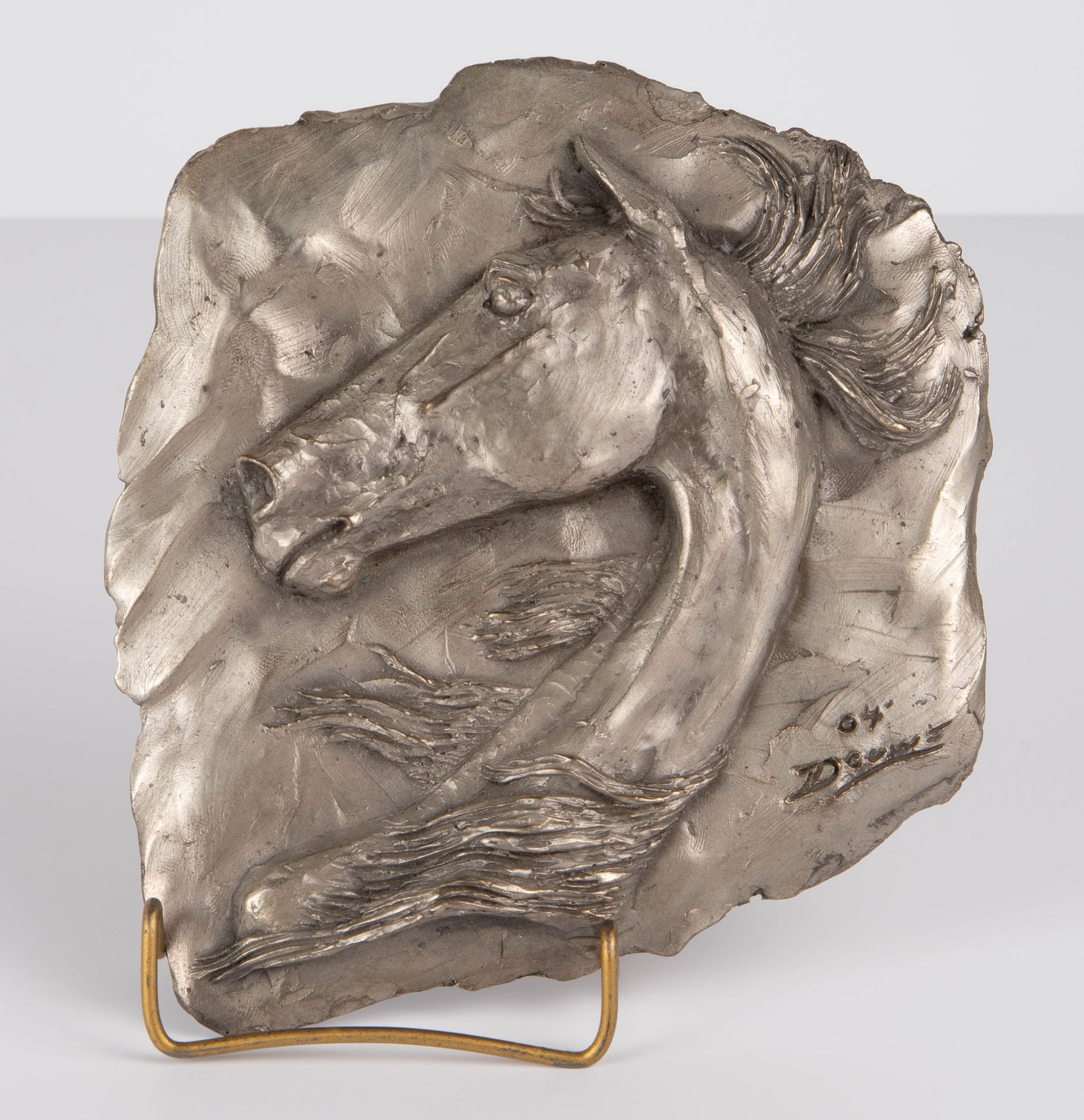 Douwe Blumberg Pewter Plated Bronze Horse Plaque. (1 of 3)