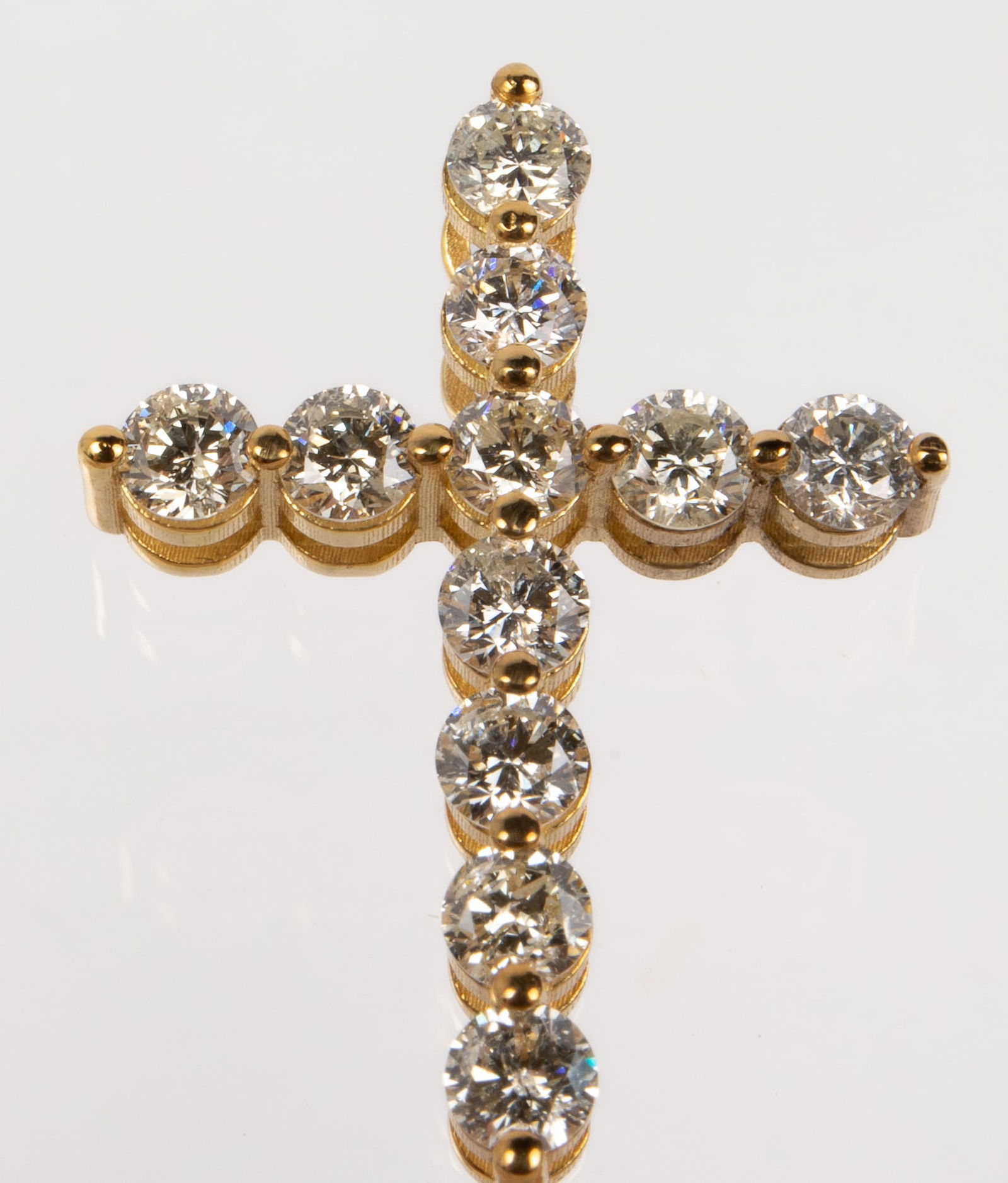 14K Yellow Gold & Diamond Cross Necklace. (1 of 5)