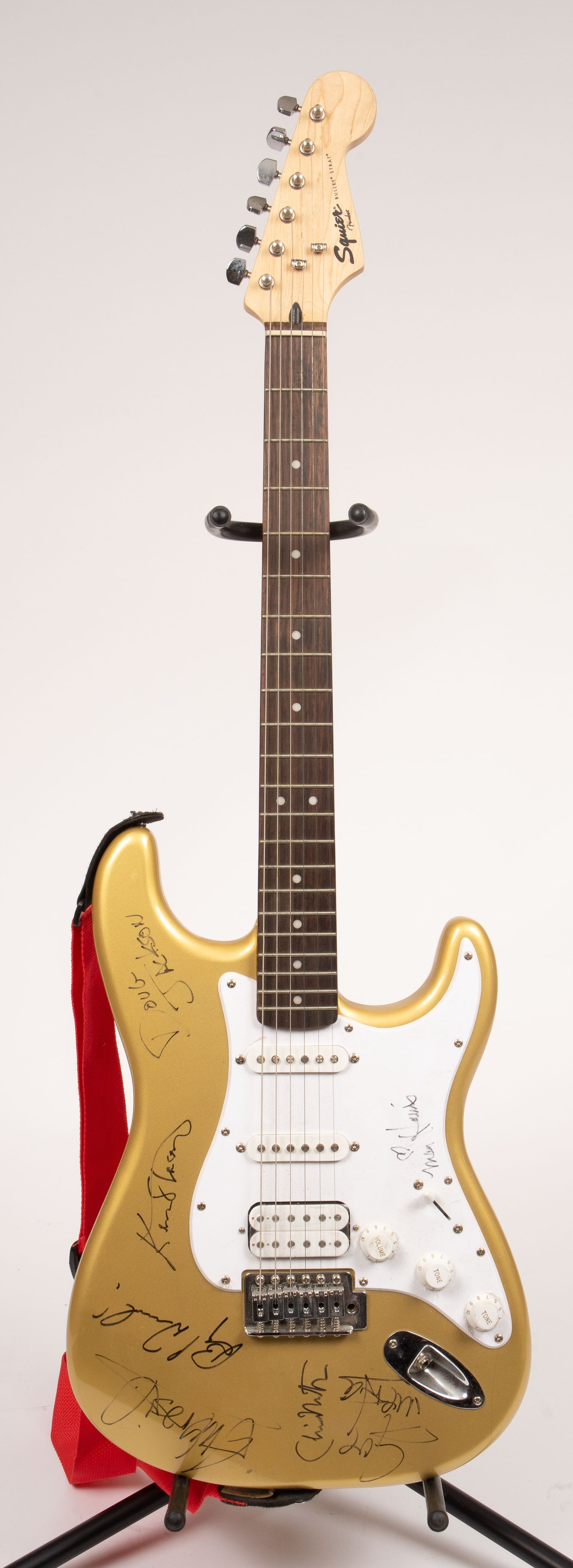 Squier Bullet Strat Guitar Signed by Ambrosia. (1 of 11)