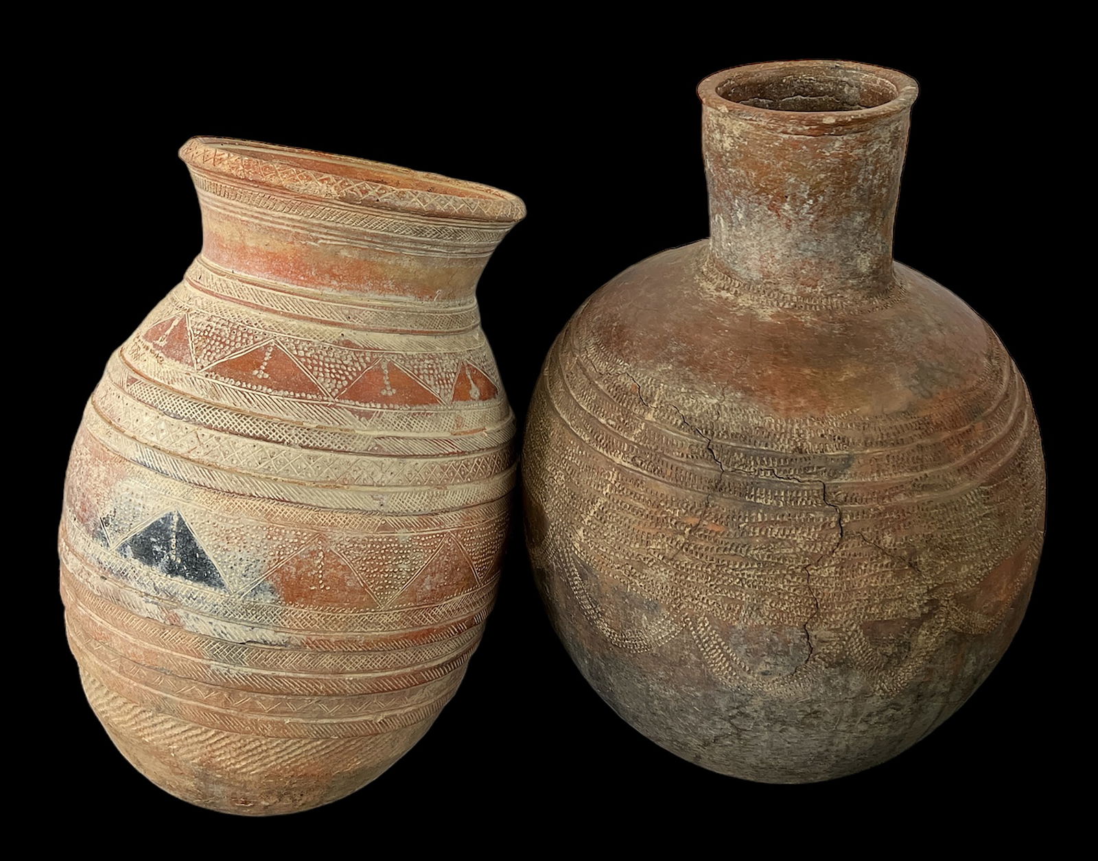 Lot of Two Large Terra Cotta Pieces - Jug and Vase (1 of 5)