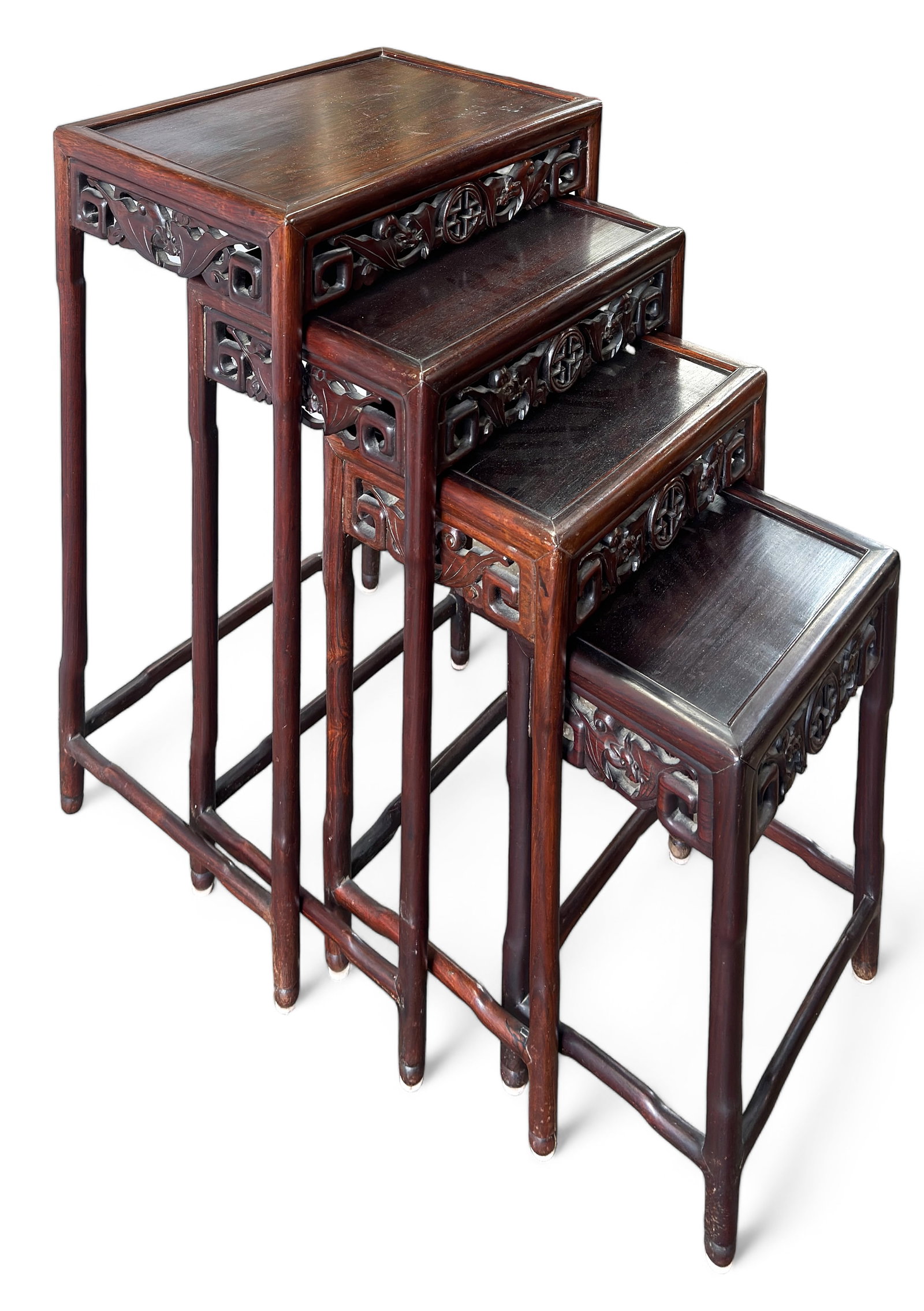 Set of 4 Vintage Chinese Rosewood Nesting Tables. (1 of 3)