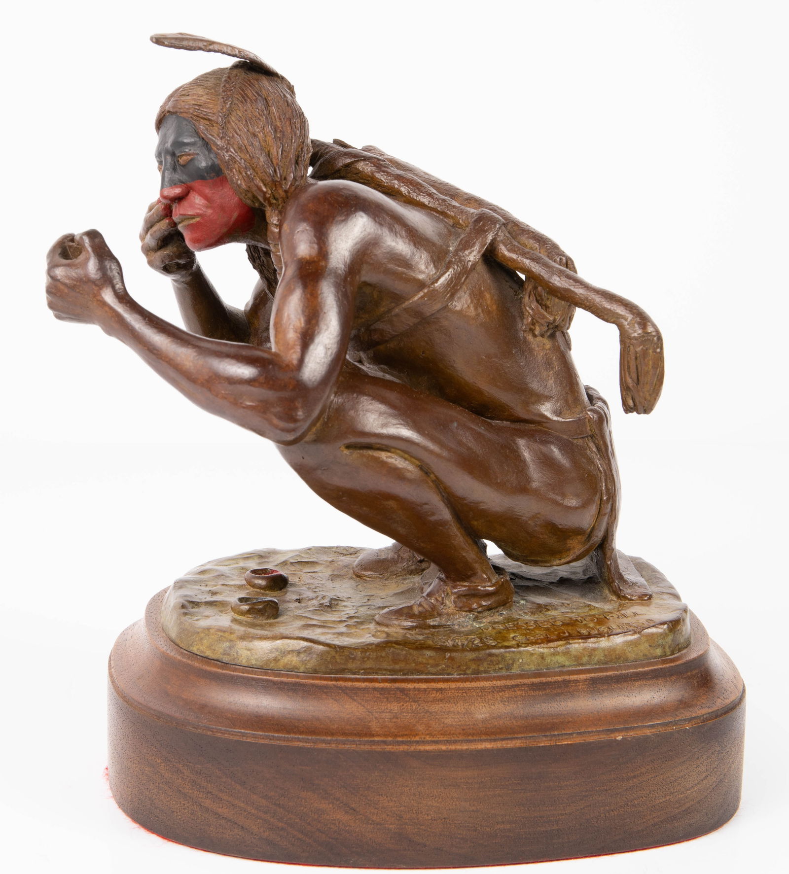 Carl Pugliese Polychrome Bronze, War Paint Indian. (1 of 8)