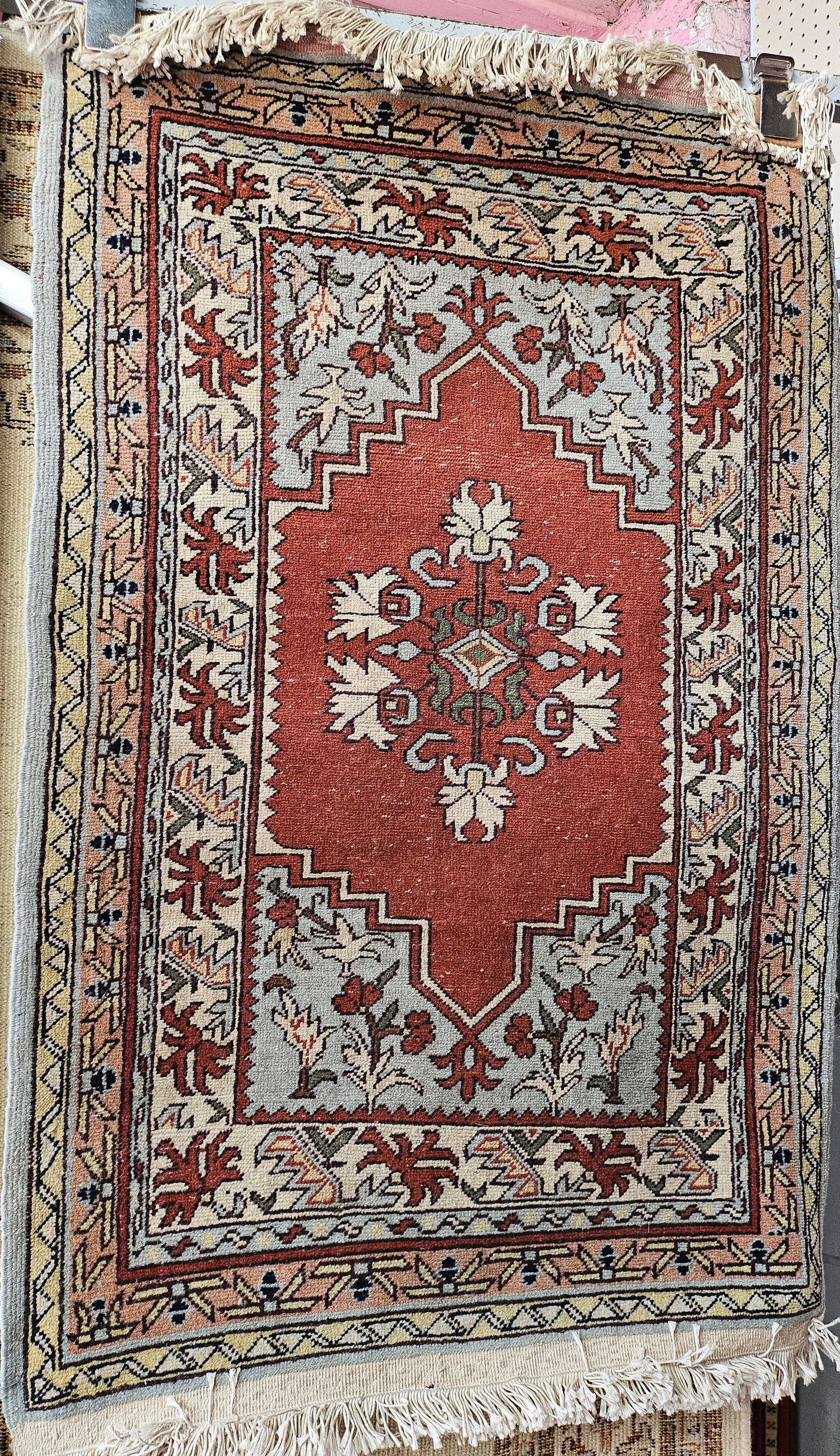 2' 11" x 3' 1" Geometric Pattern Oriental Rug. (1 of 3)