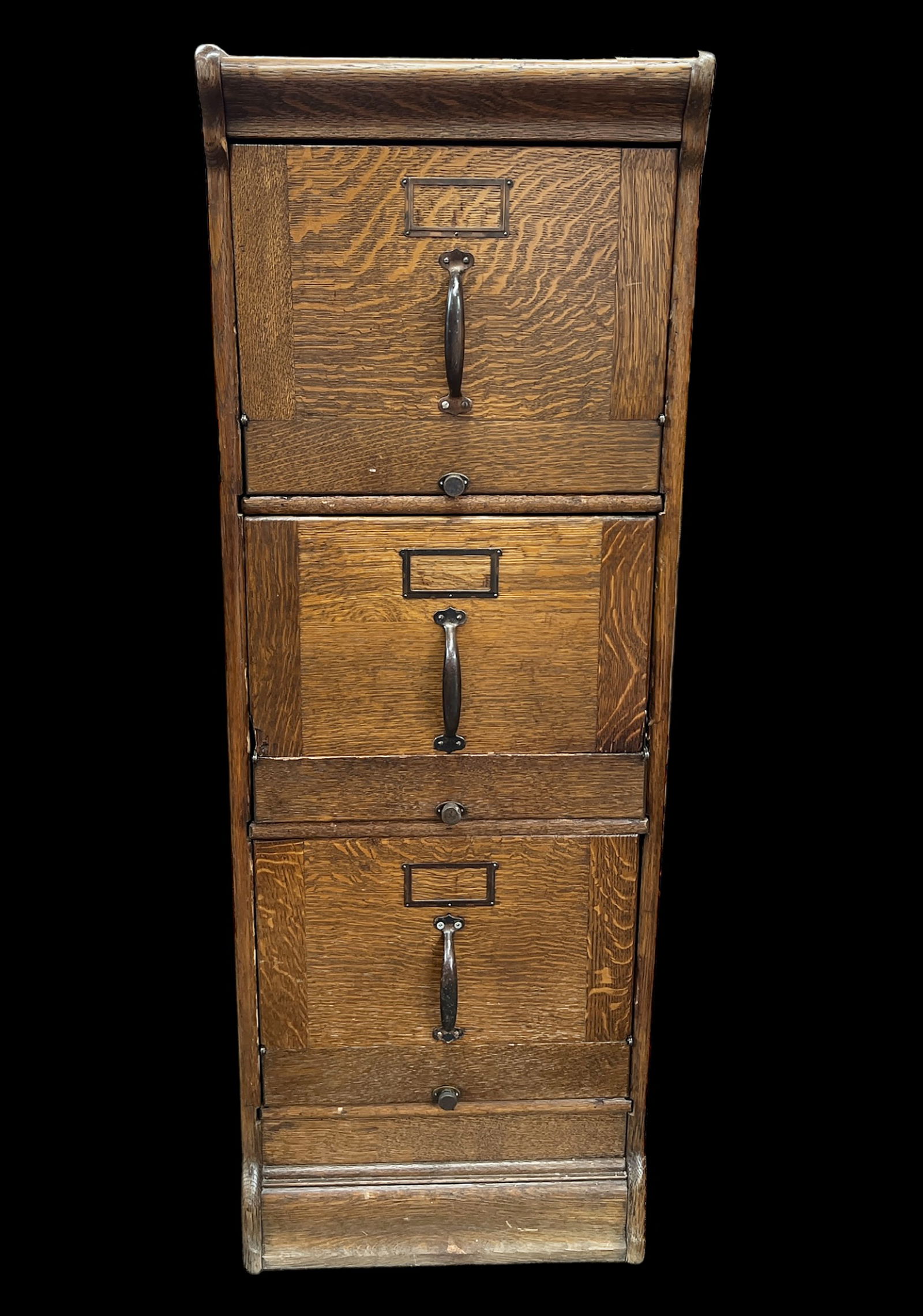 Antique Oak Three-Drawer File Cabinet. (1 of 2)