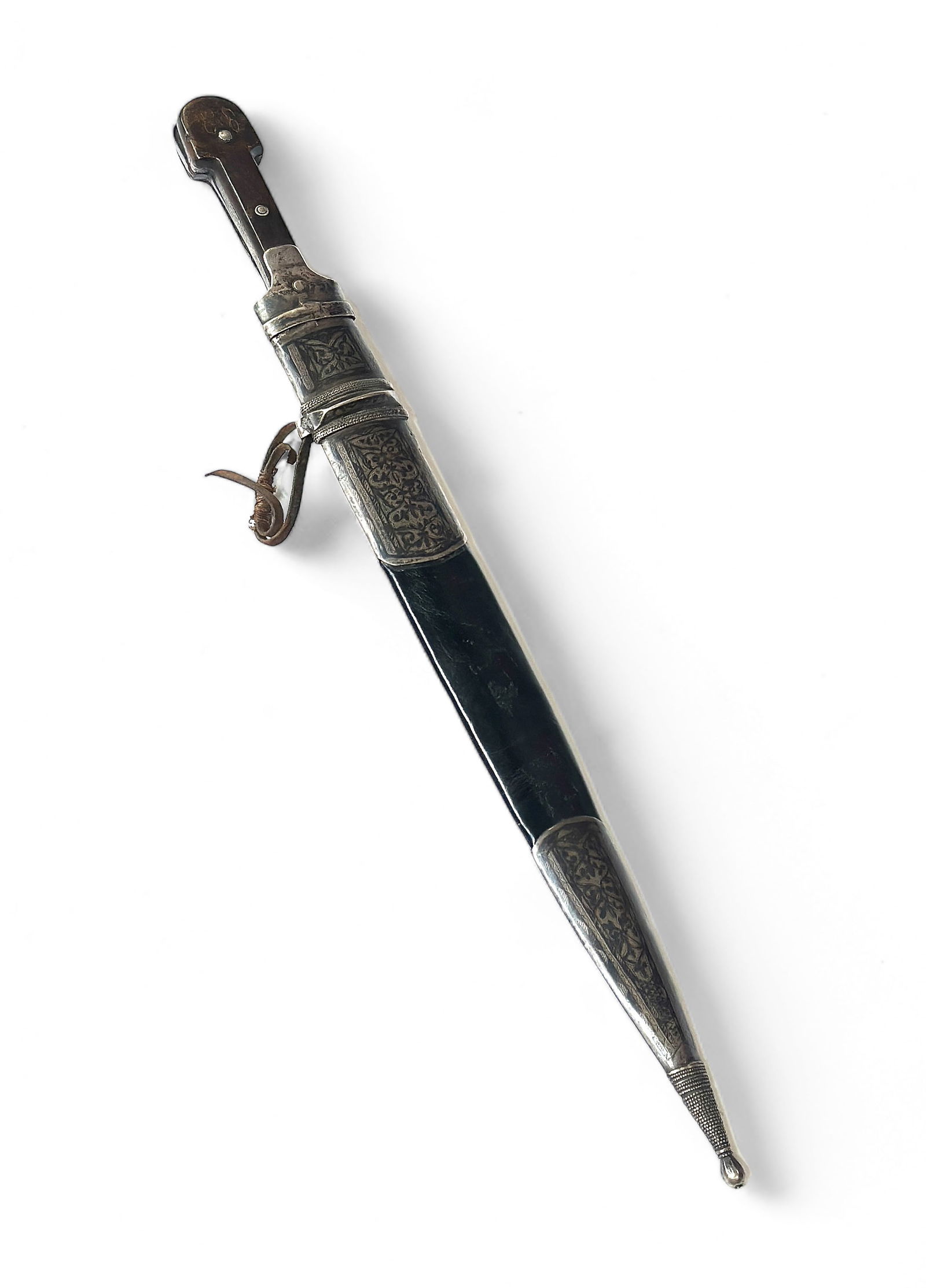 Antique Russian Silver Kinjal Dagger W/ Sheath. (1 of 6)