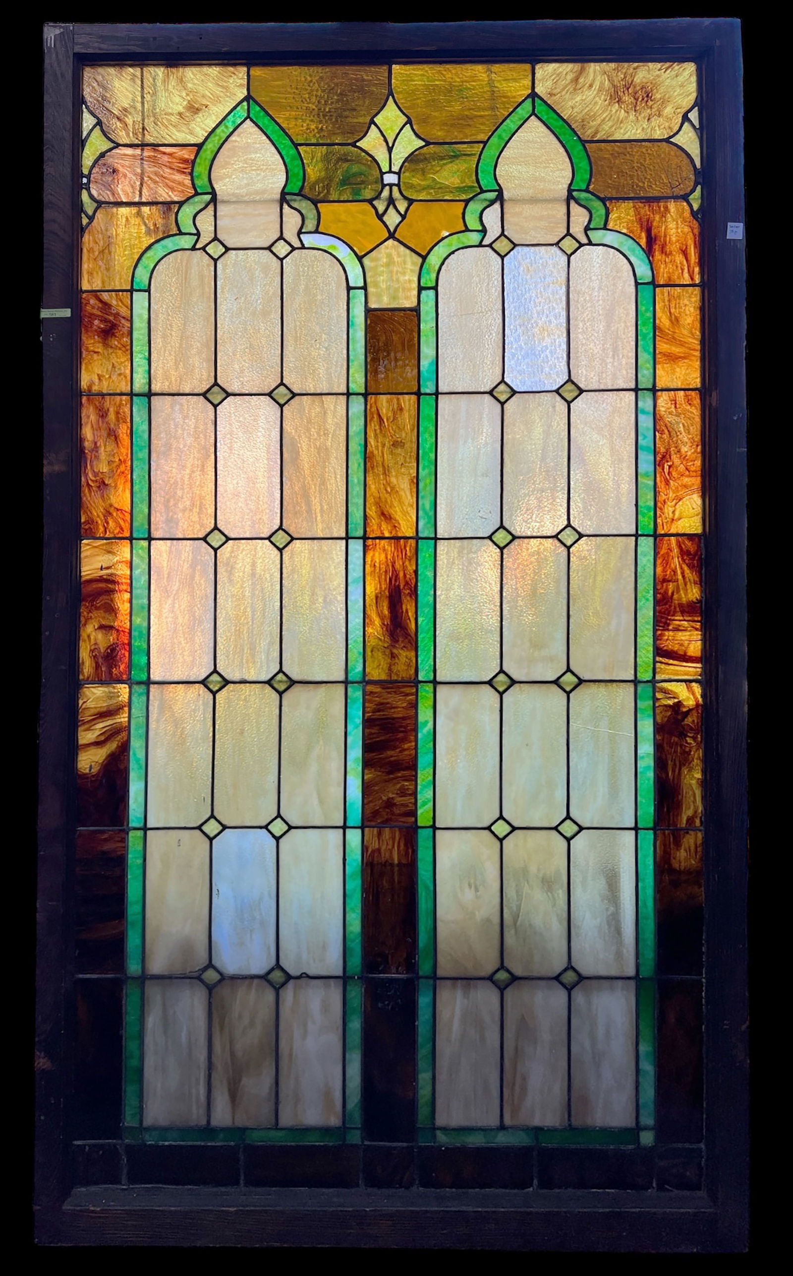 Large Stained and Leaded Glass Window. (1 of 3)