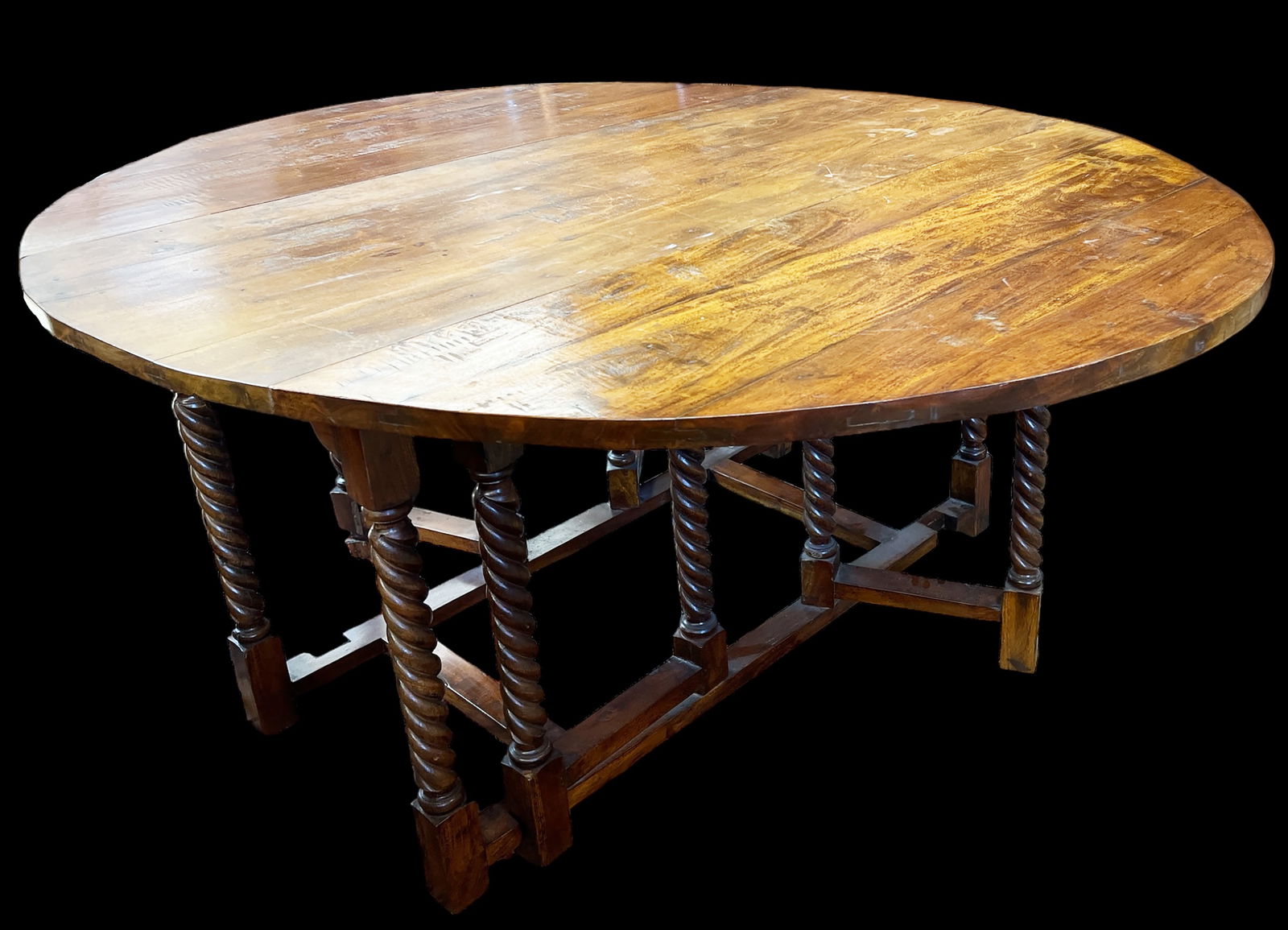 Large Antique Primitive Dropleaf Table. (1 of 1)