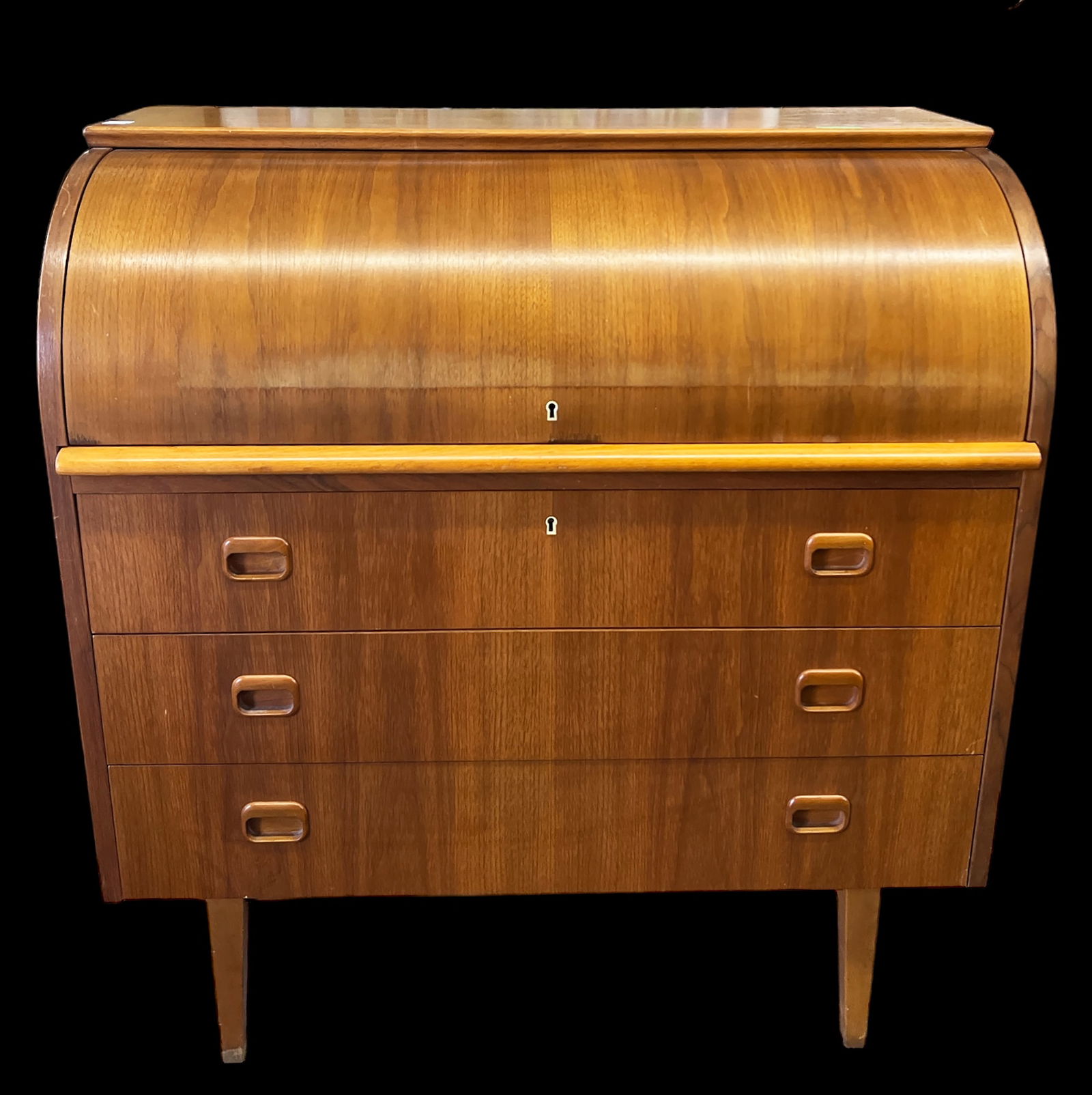 Teak Mid-Century Modern Cylinder Desk. (1 of 2)