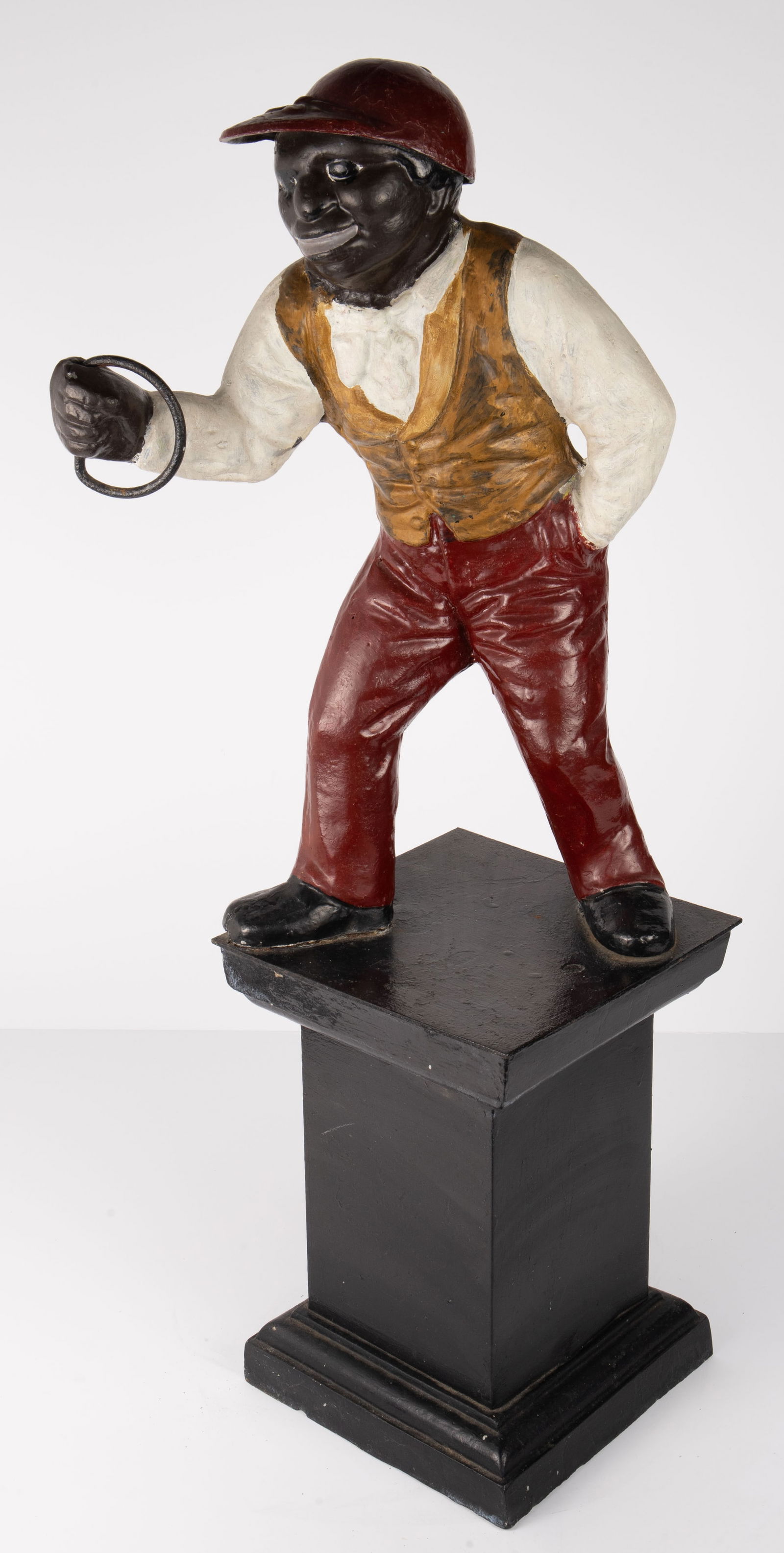 37" Black Lawn Jockey Cast Metal Statue. (1 of 6)