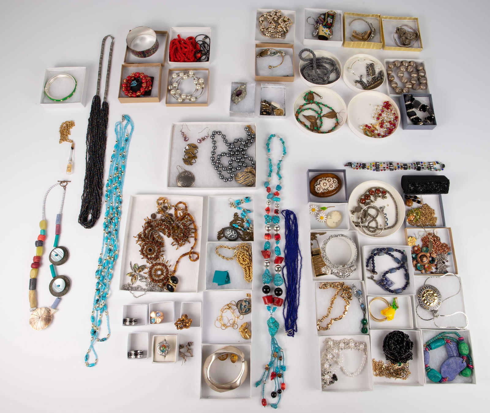 Lot of Costume Fashion Jewelry & 925 Bangle. (1 of 8)
