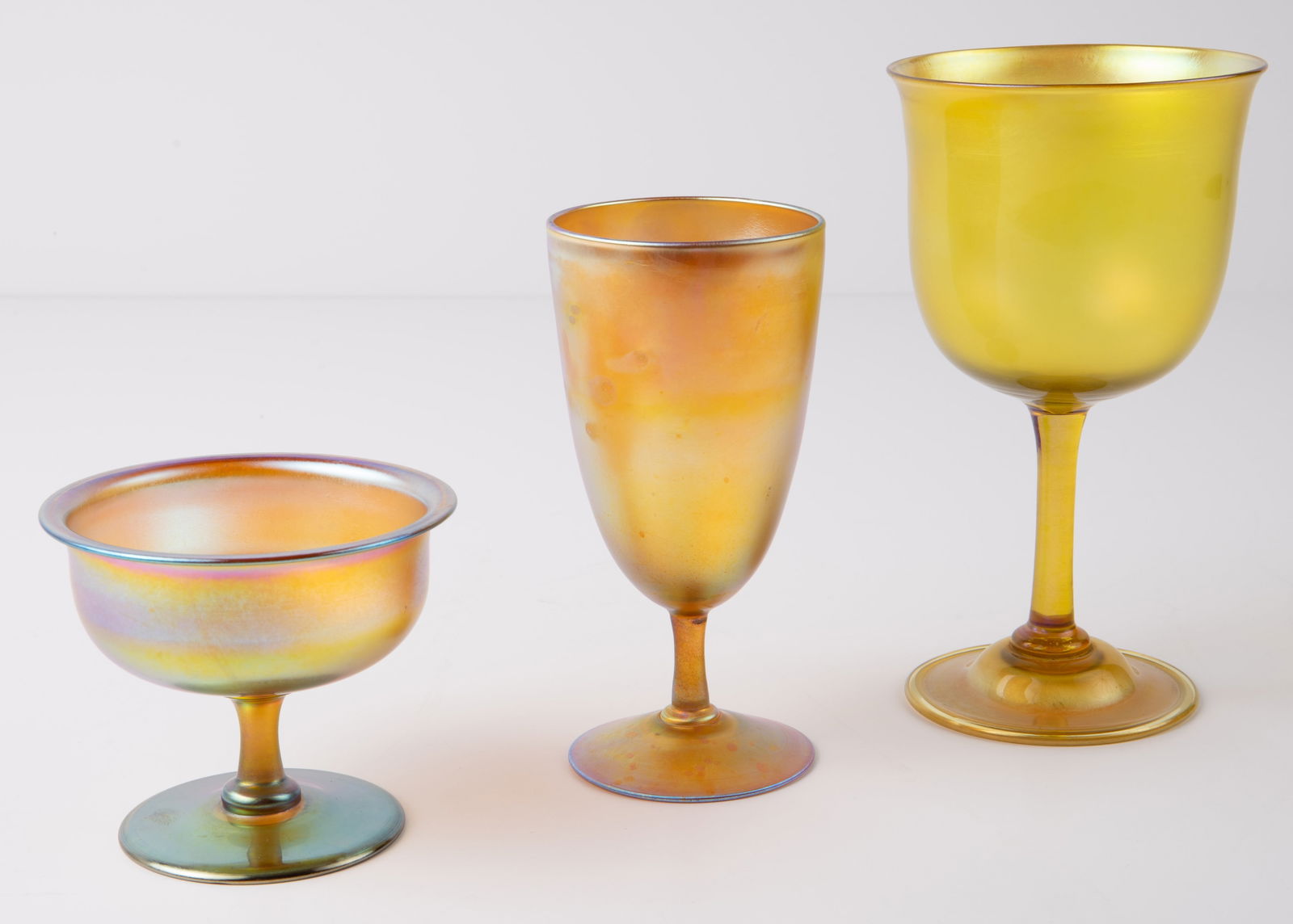 Lot of 3 Iridescent Glasses, Signed L.C.T. Favrile (1 of 7)