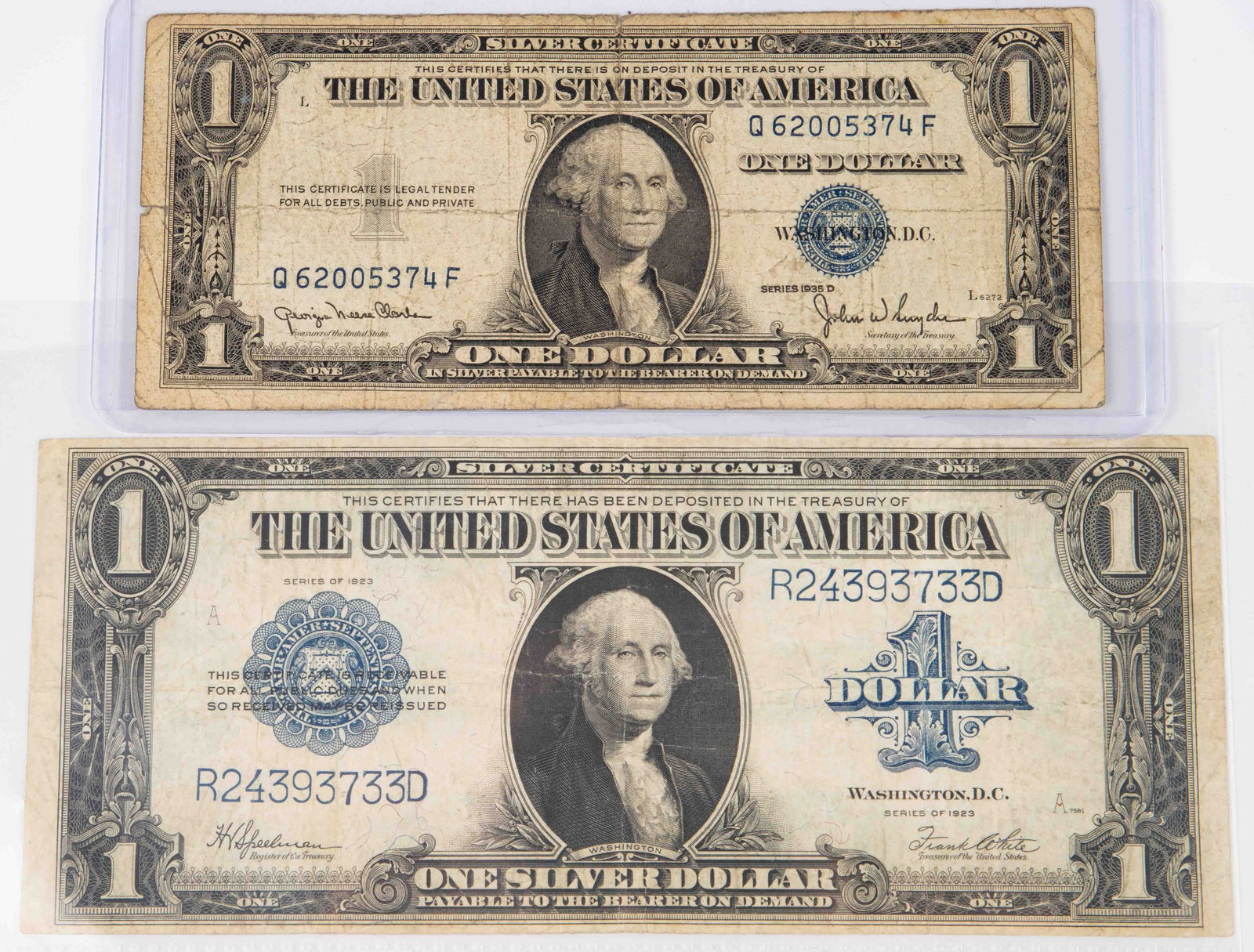 Lot of Two $1 U.S. Silver Certificates. (1 of 2)