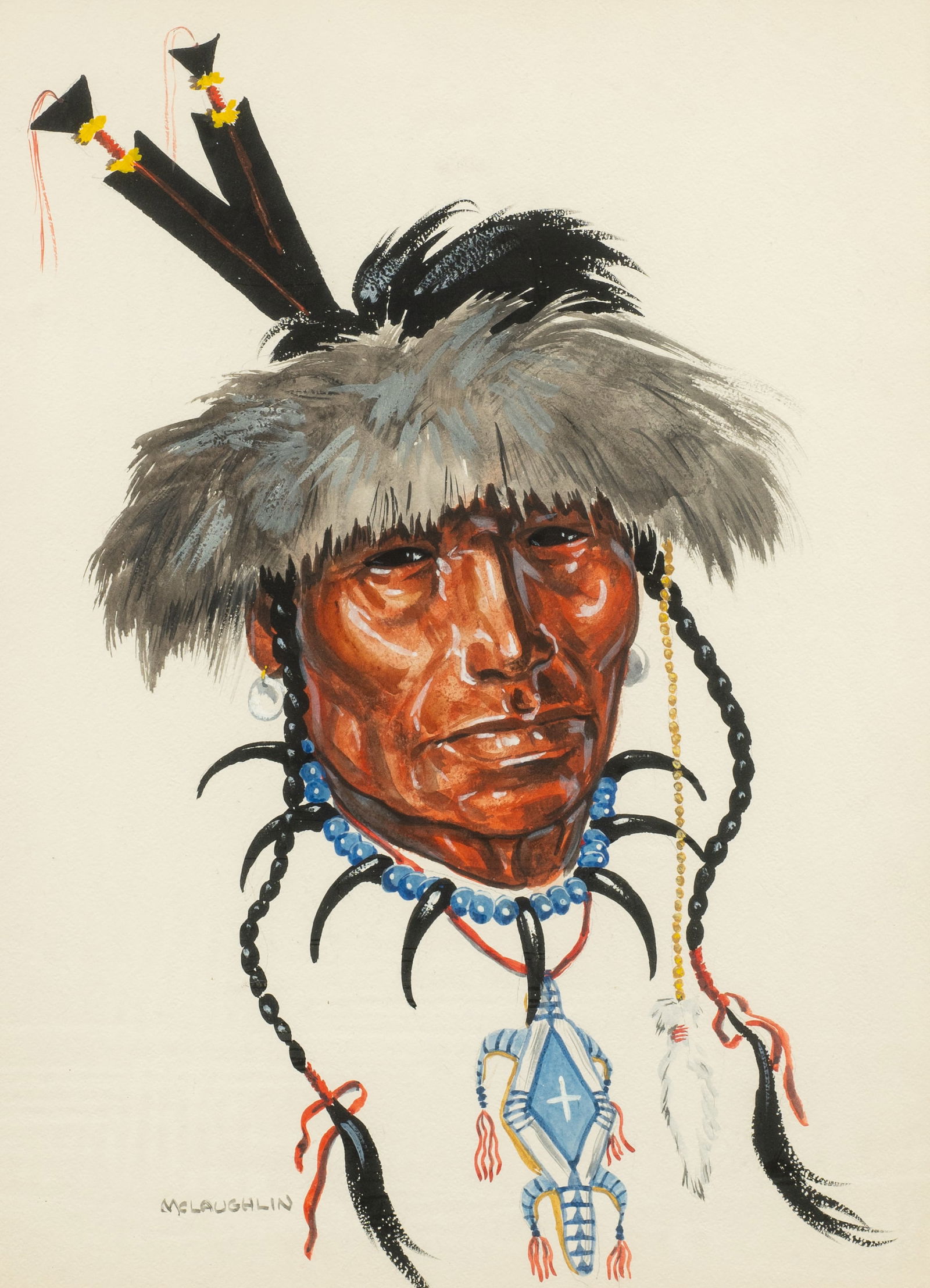 Portrait of Native American Man, Nancy McLaughlin. (1 of 5)