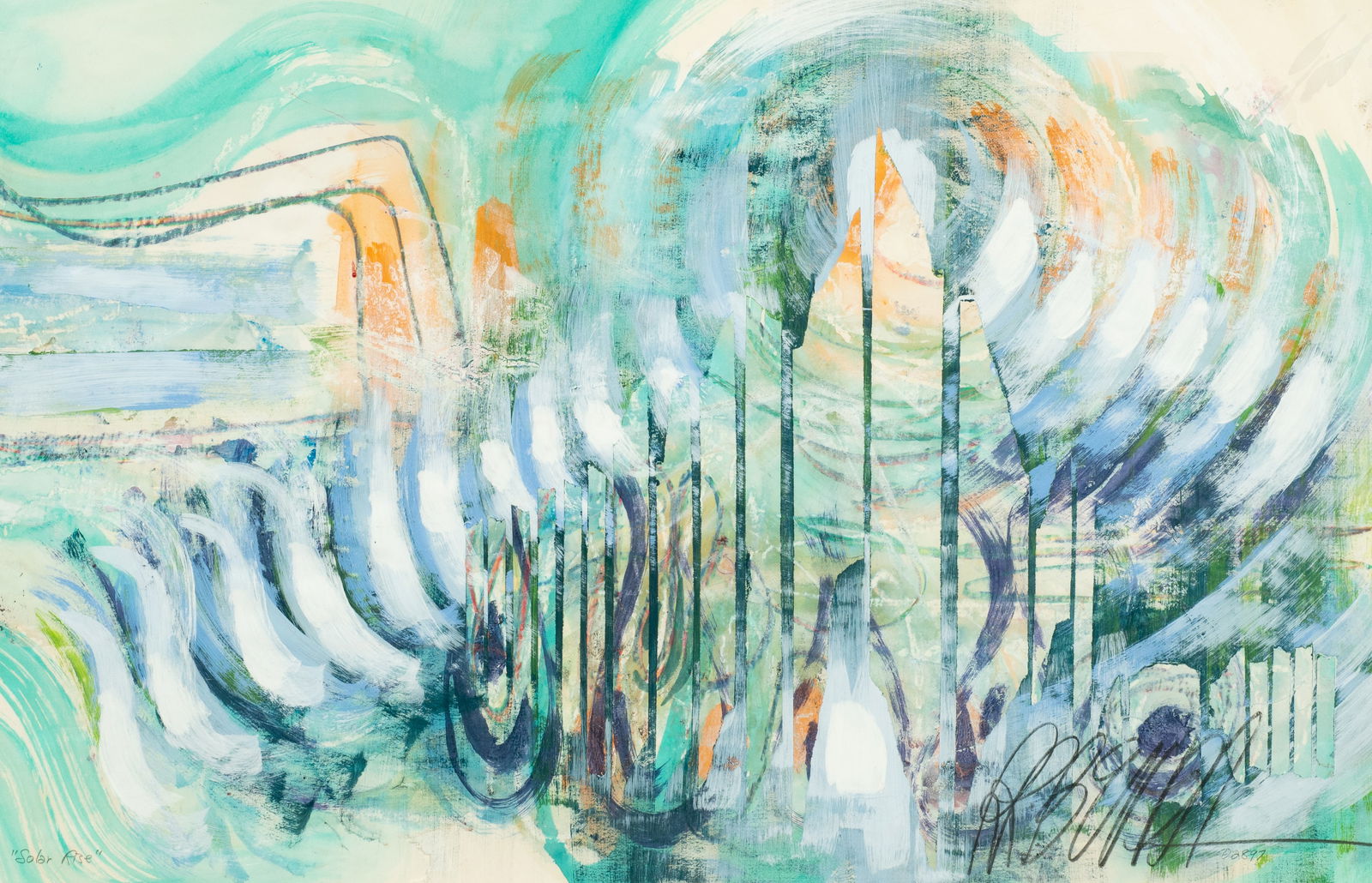 Solar Rise, Signed Abstract Mixed Media Artwork. (1 of 6)