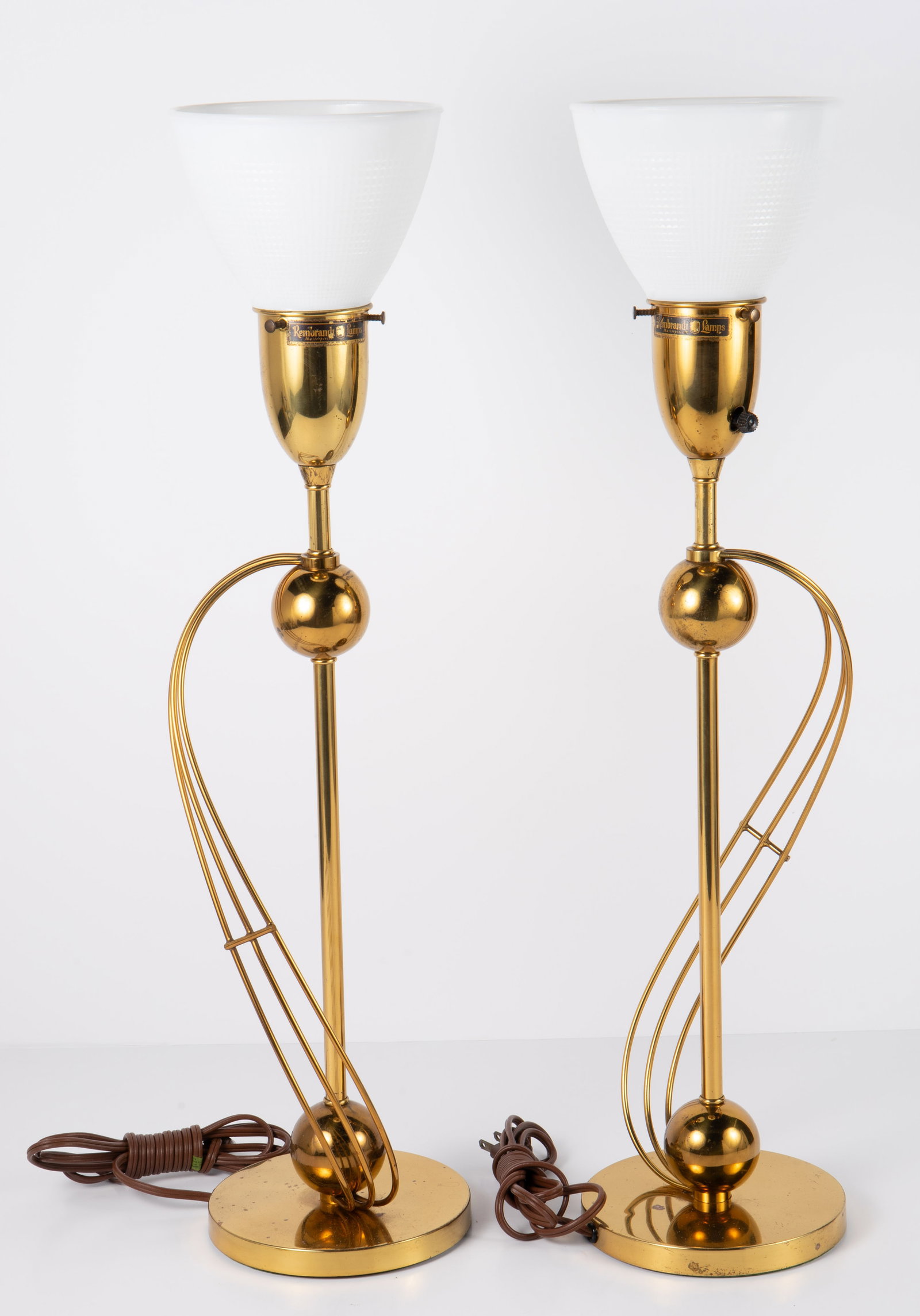 Pair of 26" Brass Rembrandt Table Lamps. (1 of 6)