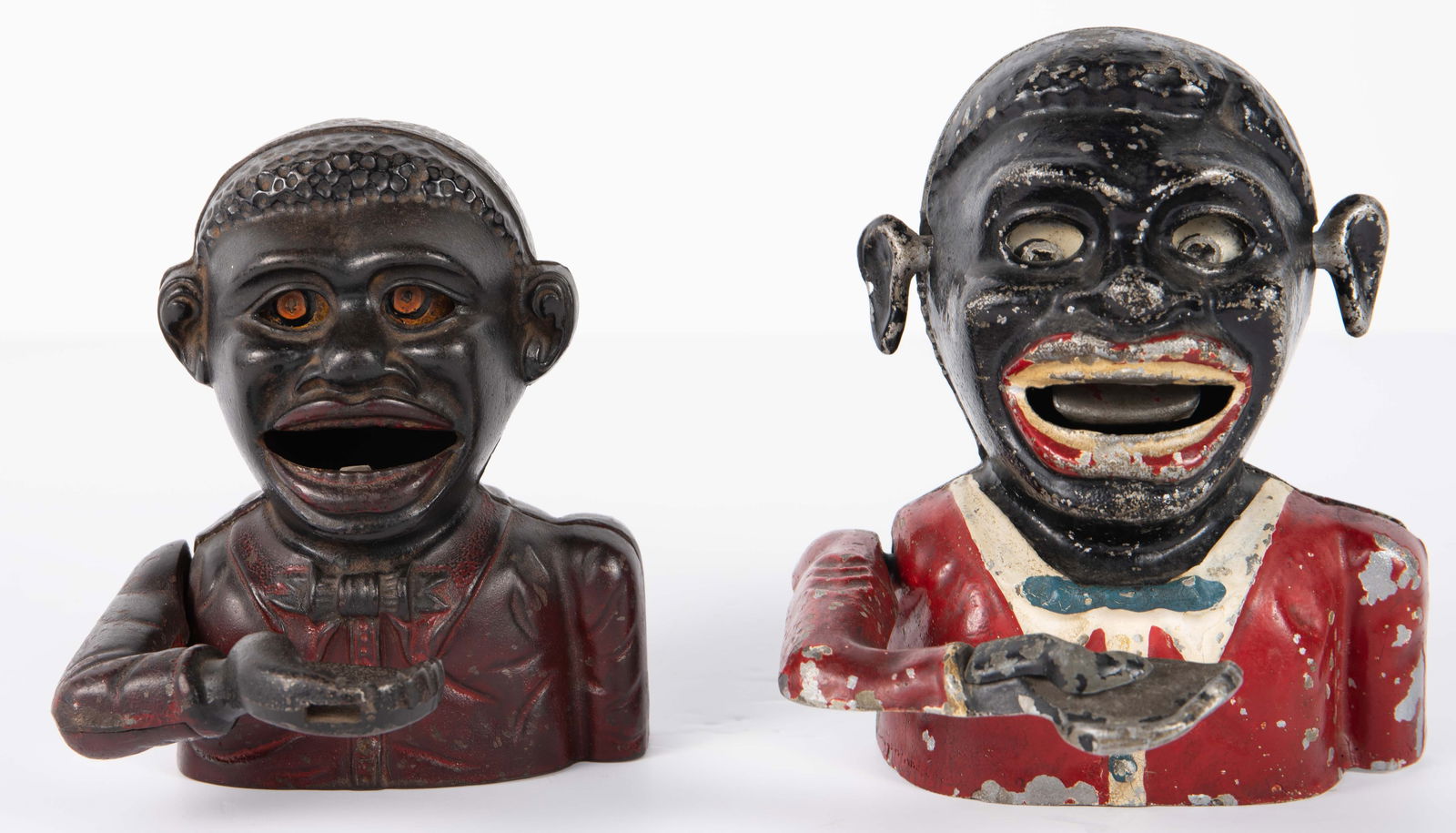 Little Joe & Jolly Man Cast Iron Mechanical Banks. (1 of 7)