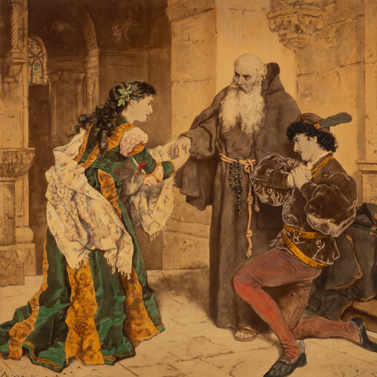 Romeo & Juilet, Embellished Print After Becker. (1 of 5)