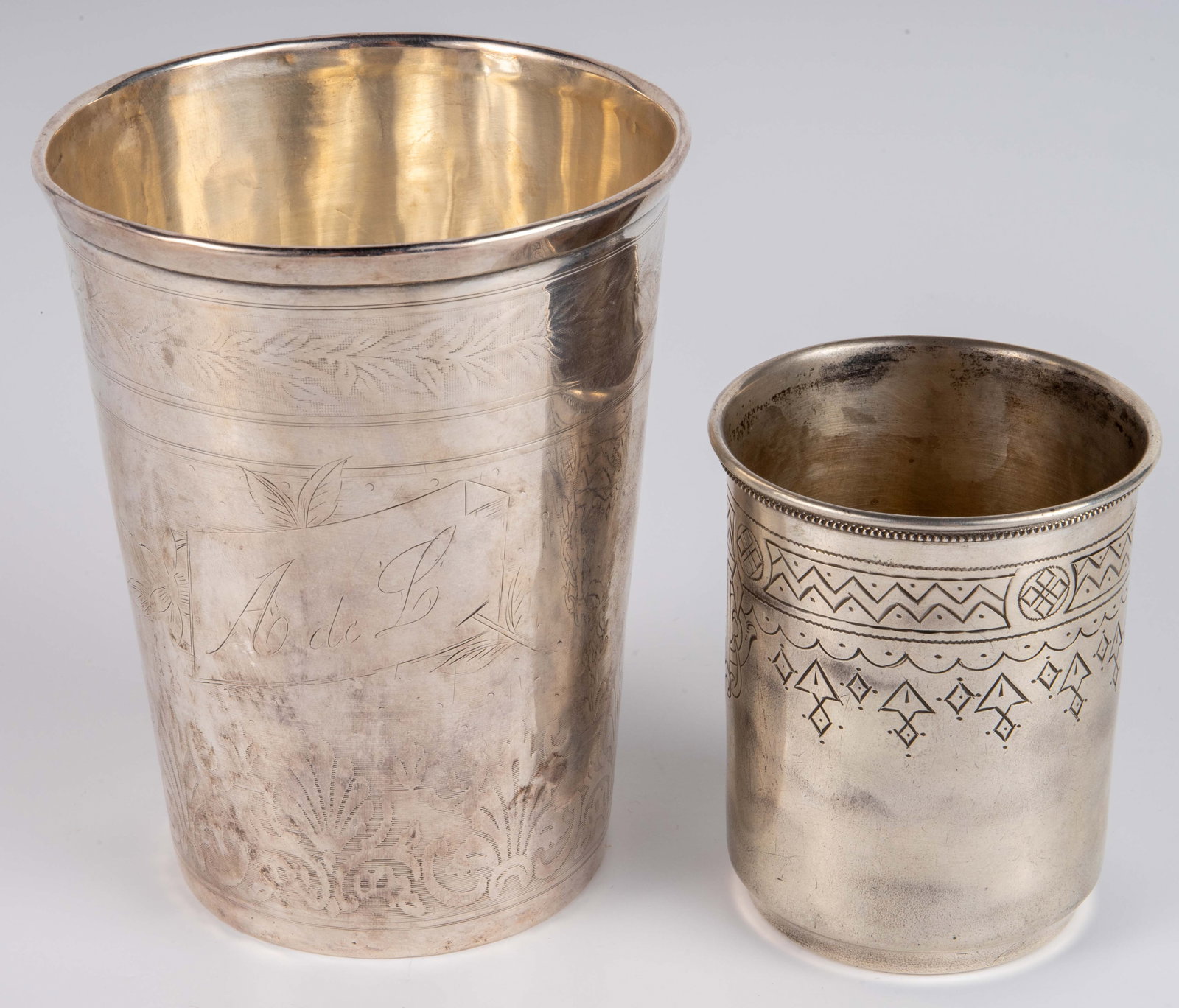 Lot of 2 Vintage Silver Tumblers. (1 of 4)
