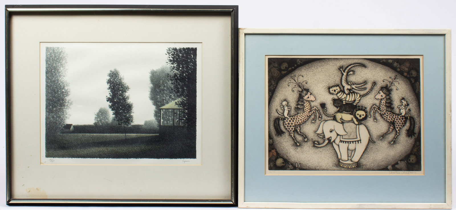 Lot: Sgd. Kipniss Litho & Sgd. Chalnoux Etching. (1 of 6)
