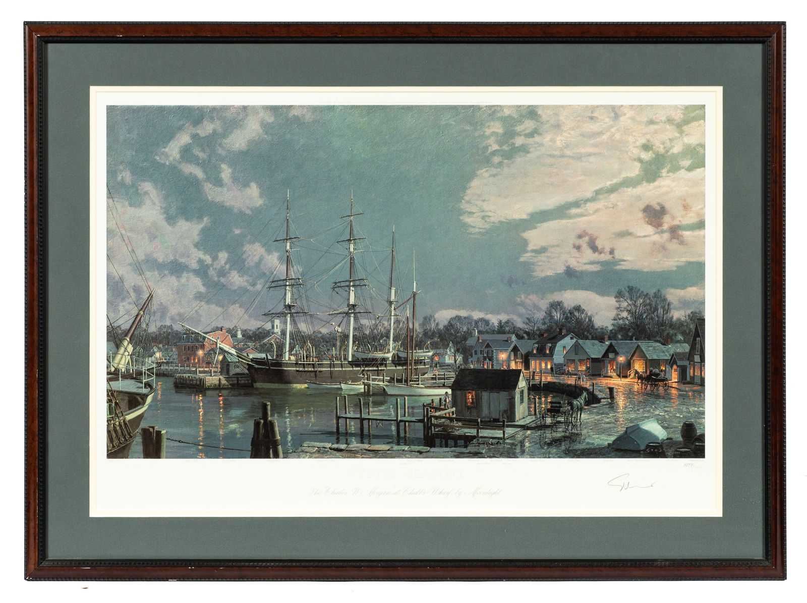 Mystic Seaport, sgd. Lithograph by John Stobart. (1 of 6)