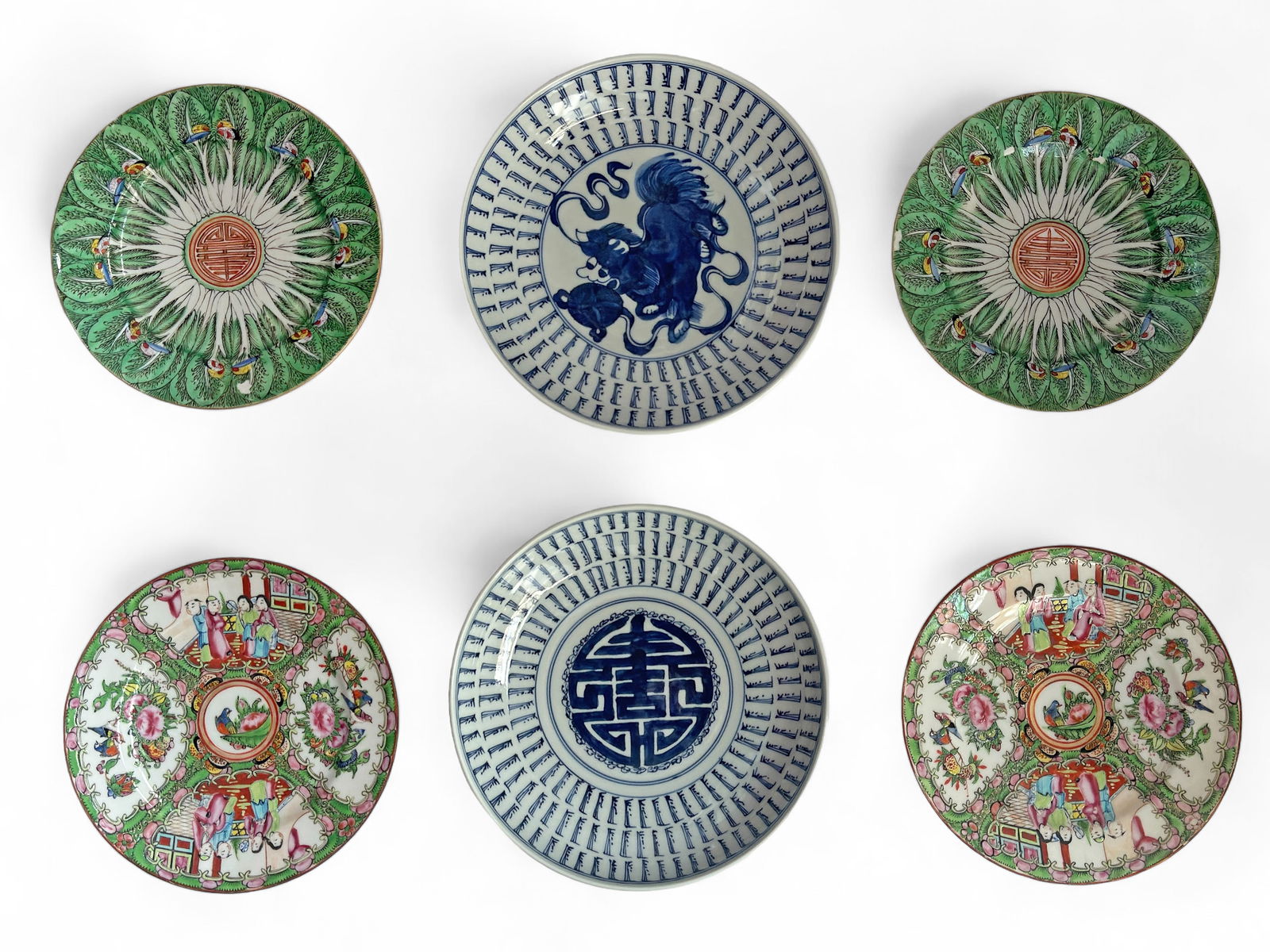 Lot of 6 Asian Porcelain Plates - 4 are Chinese. (1 of 3)