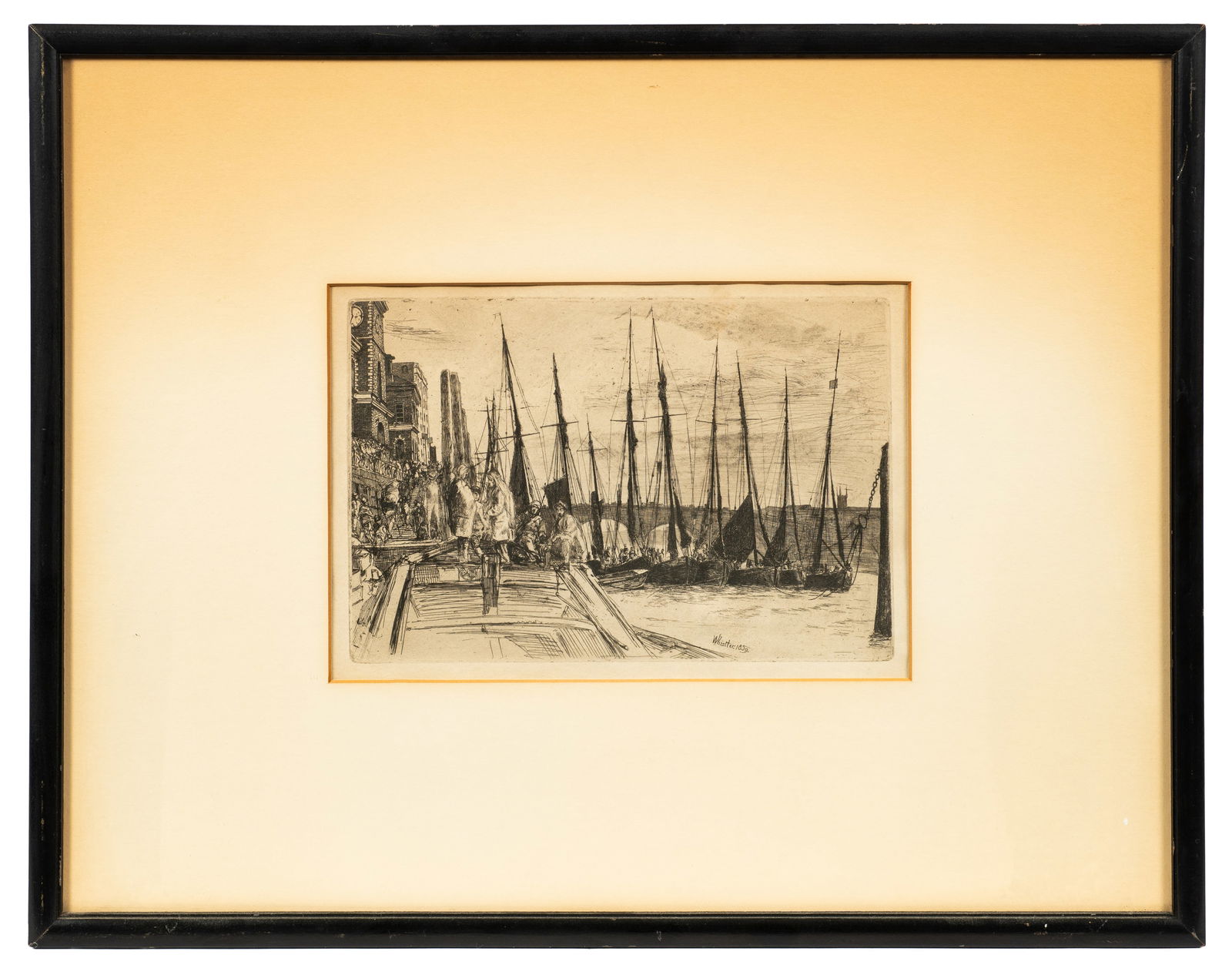 Billingsgate Harbor Etching, James Whistler. (1 of 6)