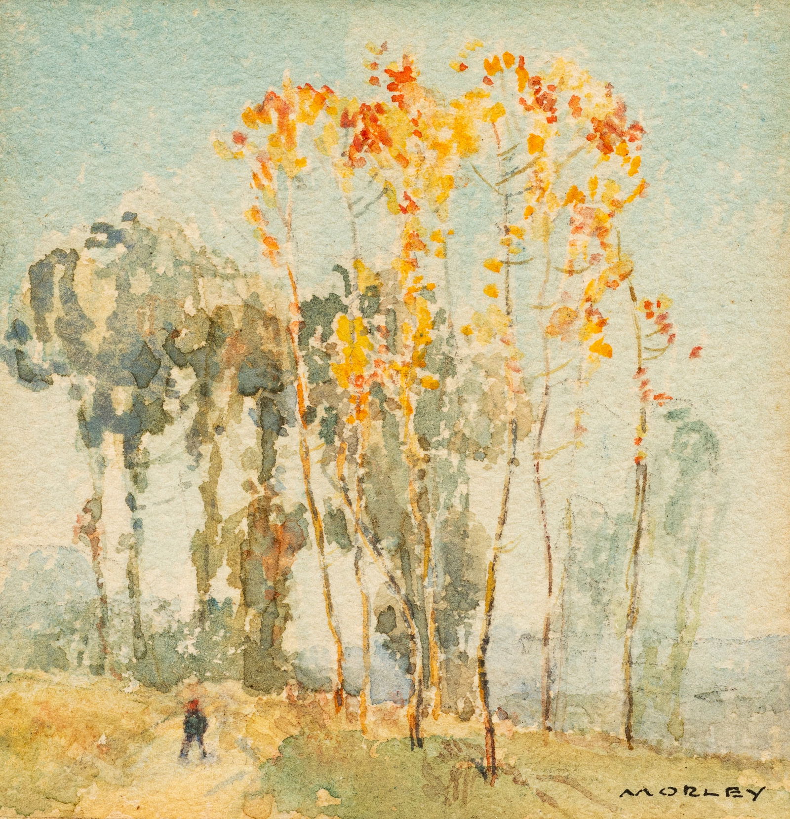 Miniature Watercolor Painting by Hubert Morley. (1 of 6)