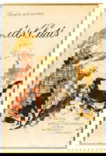 Des Chats par Steinlen Poster, Theophile Steinlen.: Theophile Alexandre Steinlen (Switzerland, 1859-1923). This lithographic poster is monogrammed in-print, lower right. The work is housed in a gold-tone aluminum frame. The lower margin of the print ha
