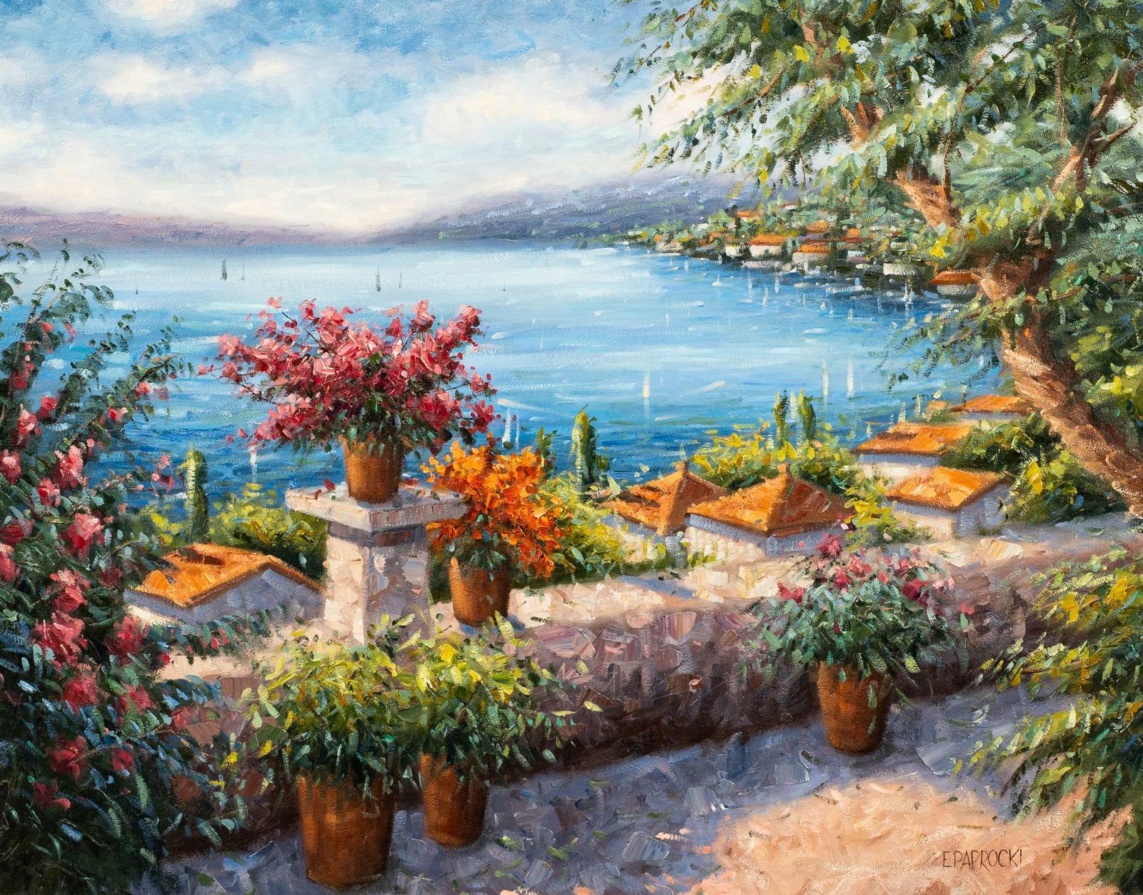Painting of a Terrace by Eugene Paprocki. (1 of 6)