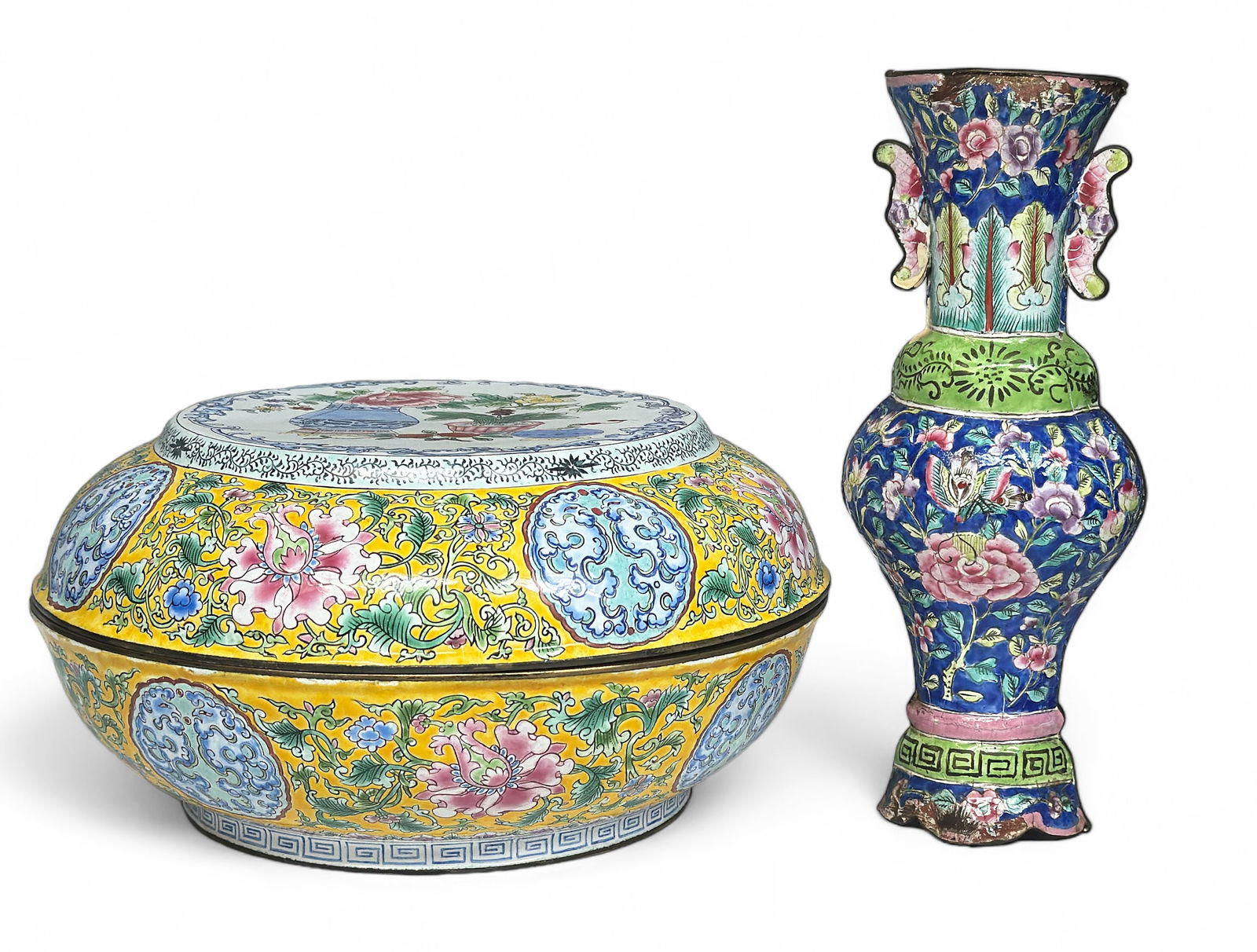 Lot of Two Chinese Enamel Items. (1 of 6)