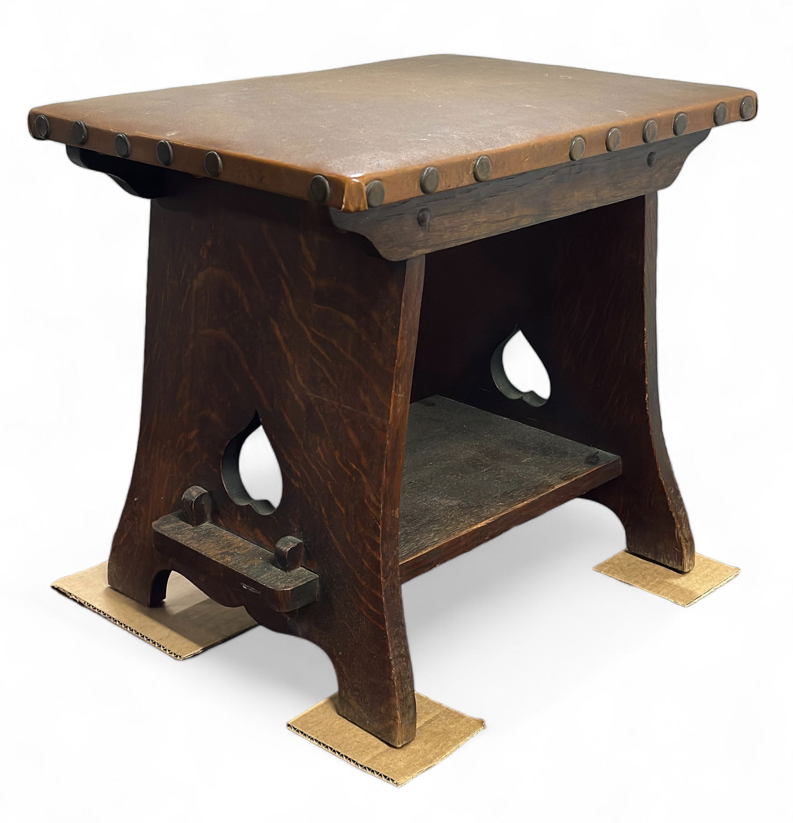 Charles Limbert Mission Oak Cricket Stool #205 1/2 (1 of 4)